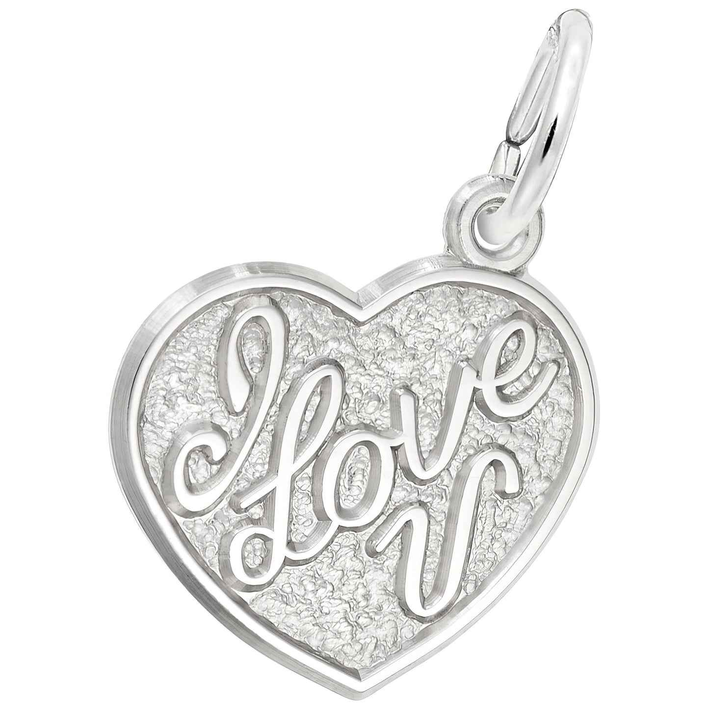 Sterling Silver I Love You Charm - 14mm x 15mm
