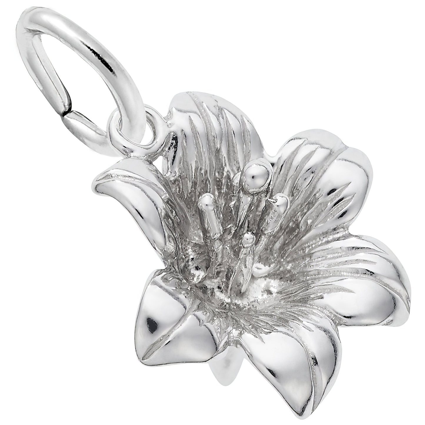 Sterling Silver Lily Charm - 14mm x 14mm