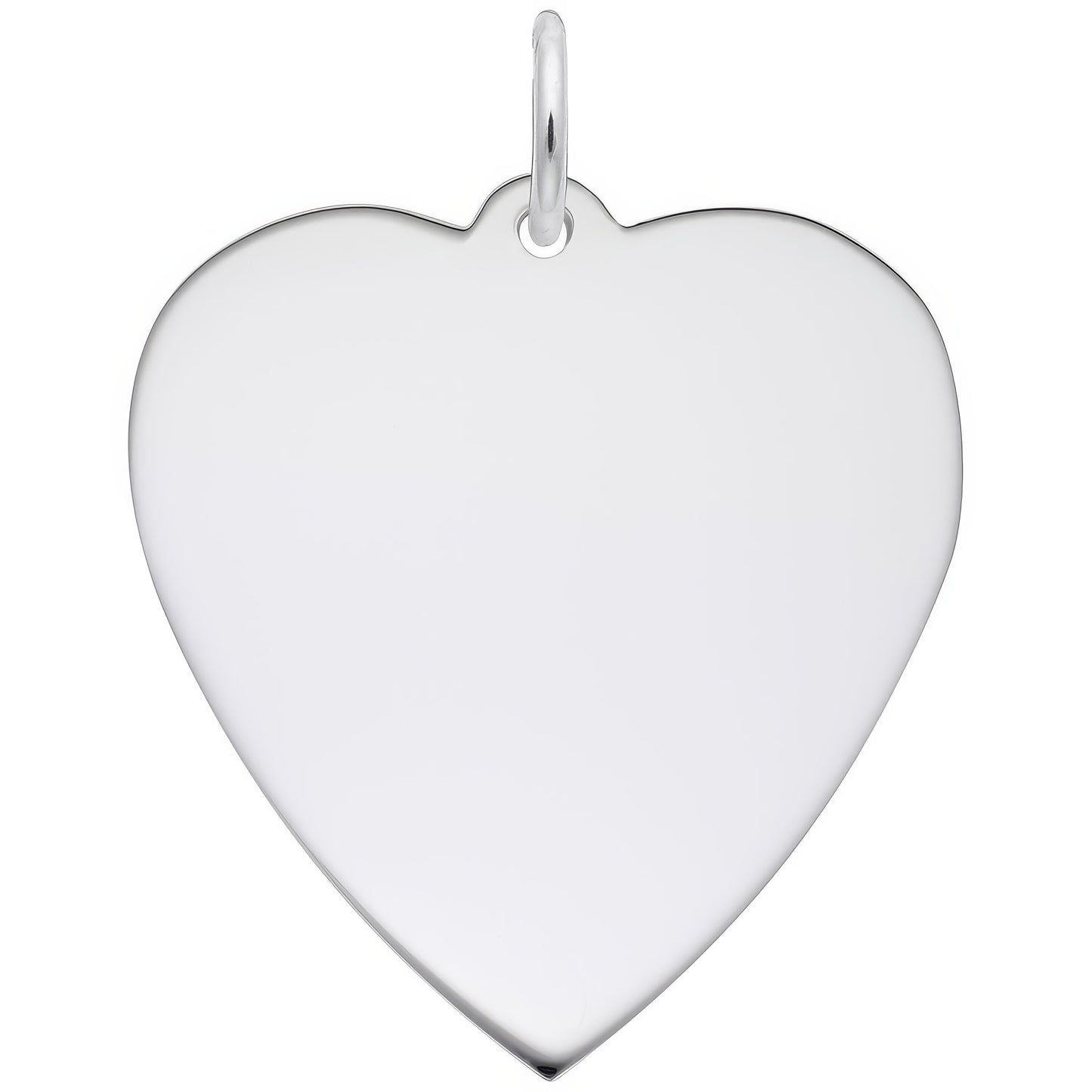 Large Classic Heart Charm - Metal - Sterling Silver