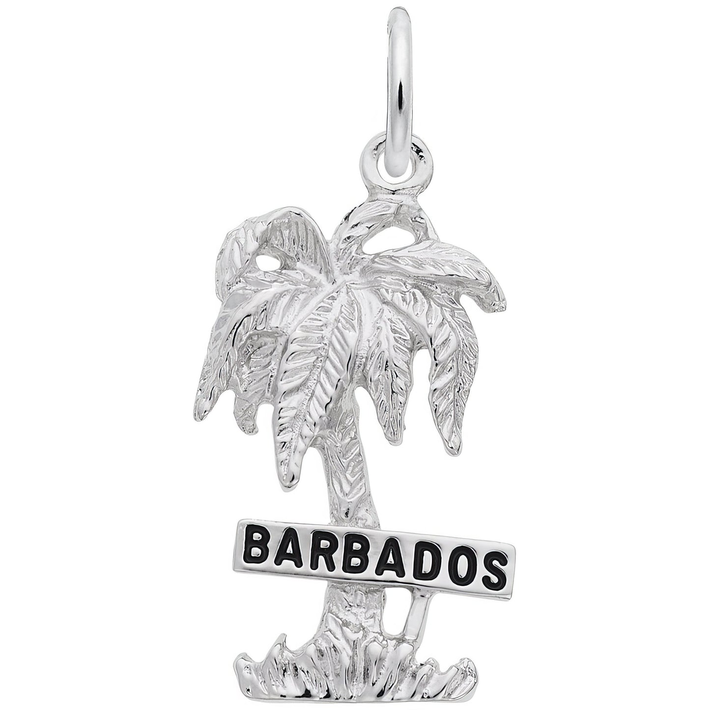 Barbados Palm Tree Charm - Metal - Sterling Silver
