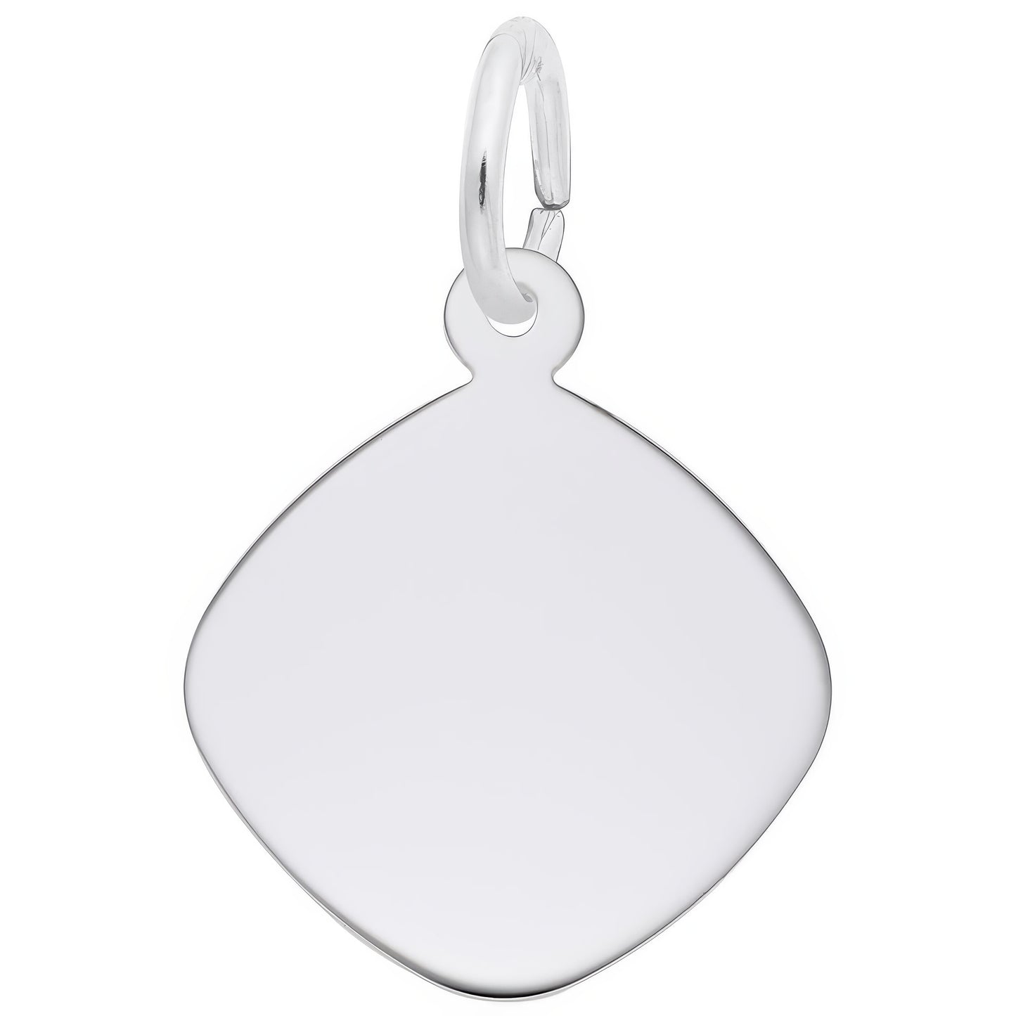 Charms Sterling Silver Small Rounded Diamond Disc Charm