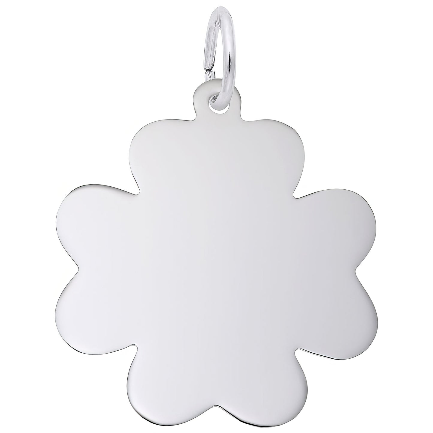 Flat Clover Charm - Metal - Sterling Silver