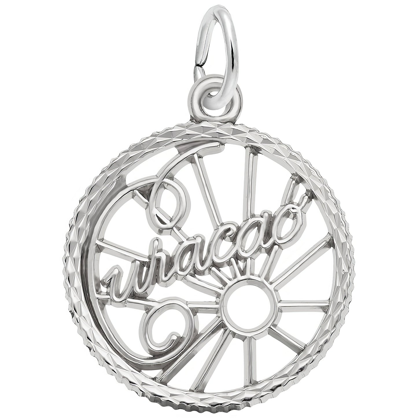 Curacao Script Open Charm - Metal - Sterling Silver
