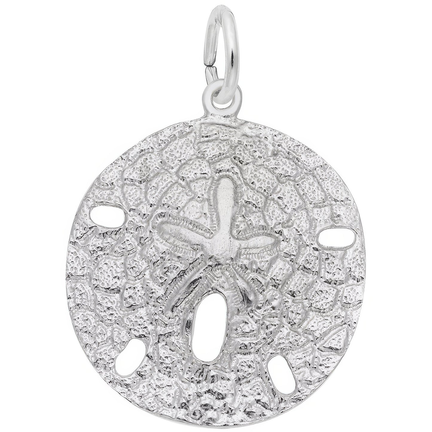 Large Sand Dollar Charm - Metal - Sterling Silver