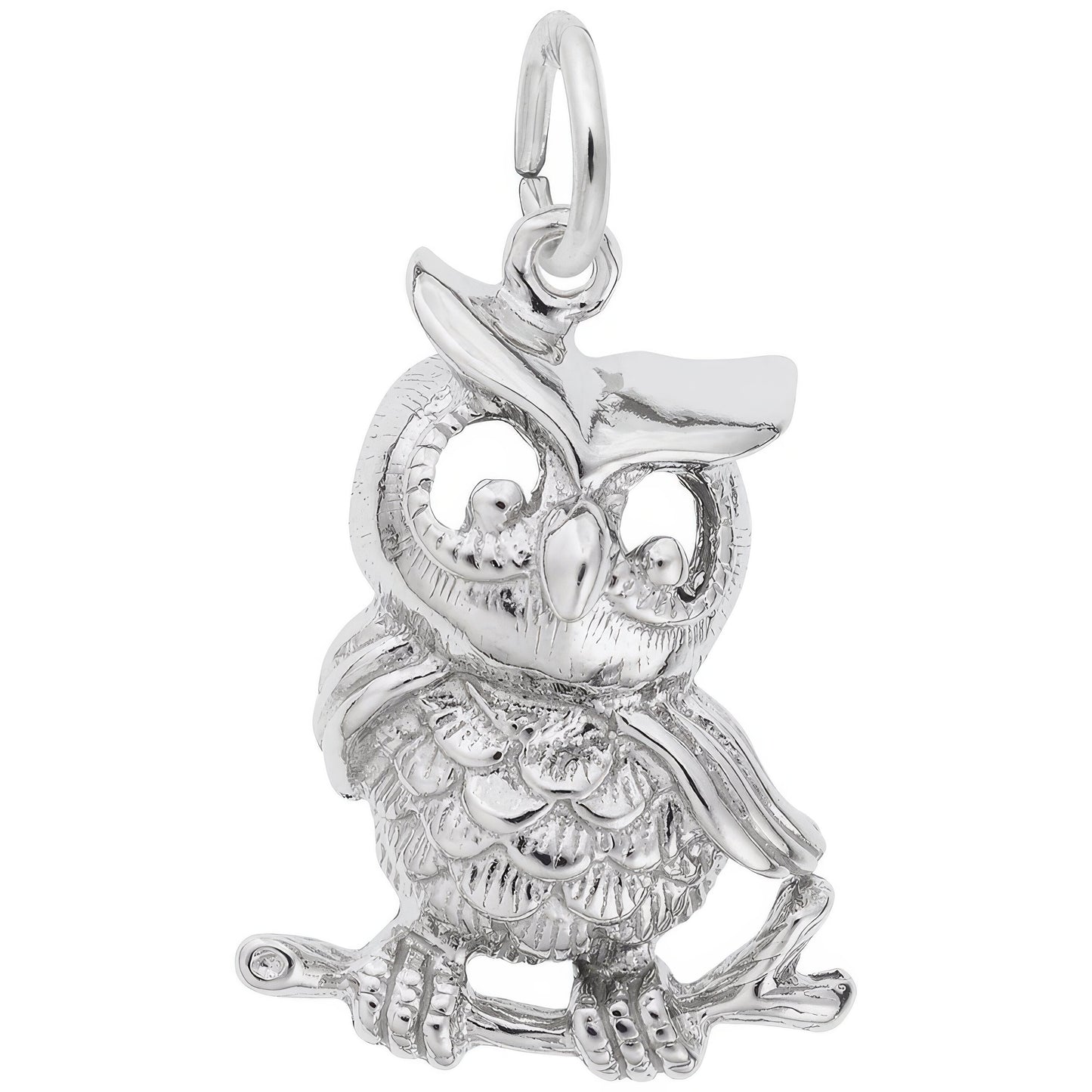 Sterling Silver Owl Charm - 20mm x 16mm