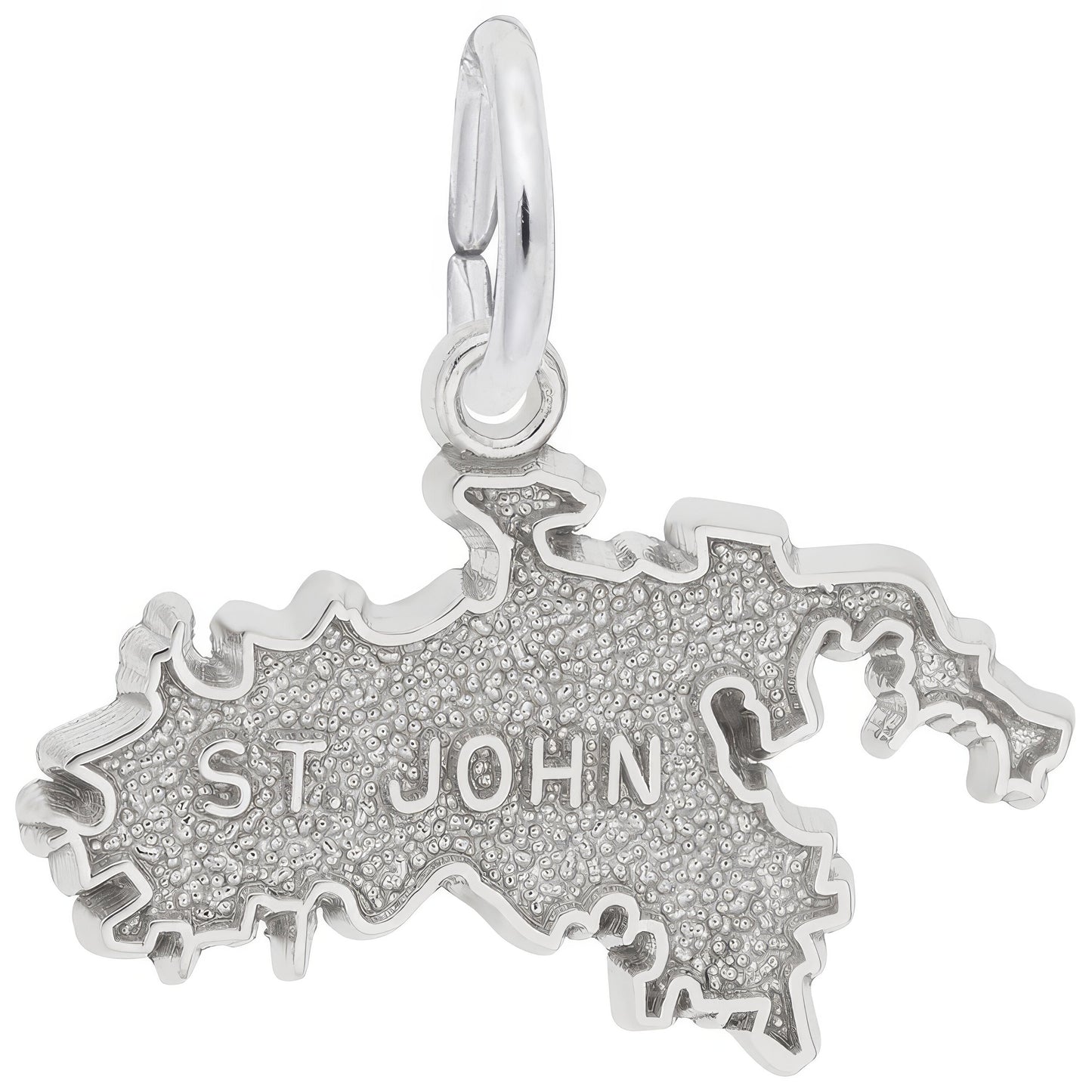 St. John Map Charm - Metal - Sterling Silver