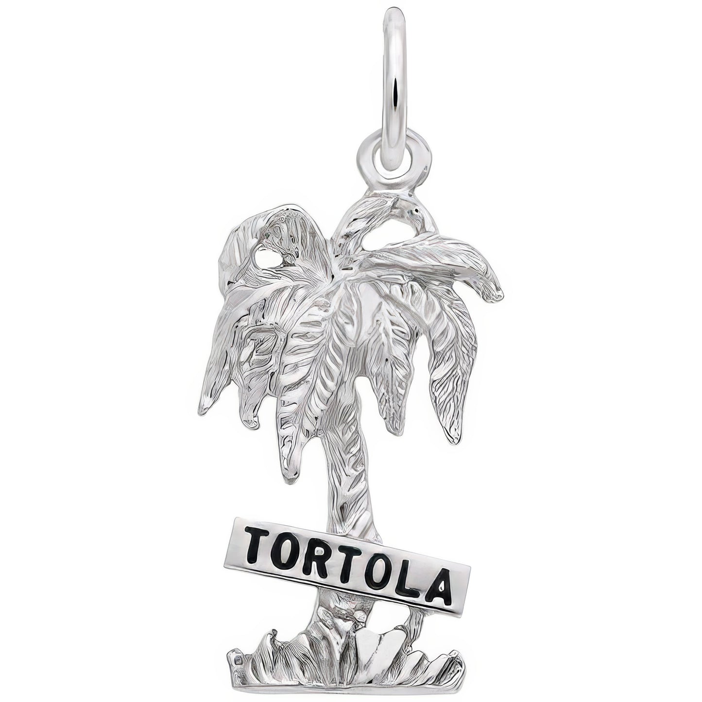 Tortola Palm Tree Charm - Metal - Sterling Silver