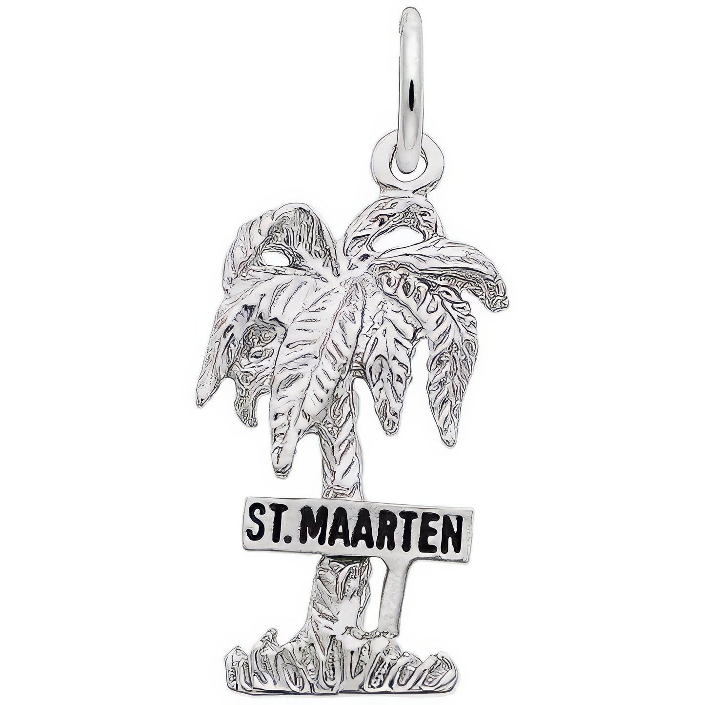 St. Maarten Palm Tree Charm - Metal - Sterling Silver