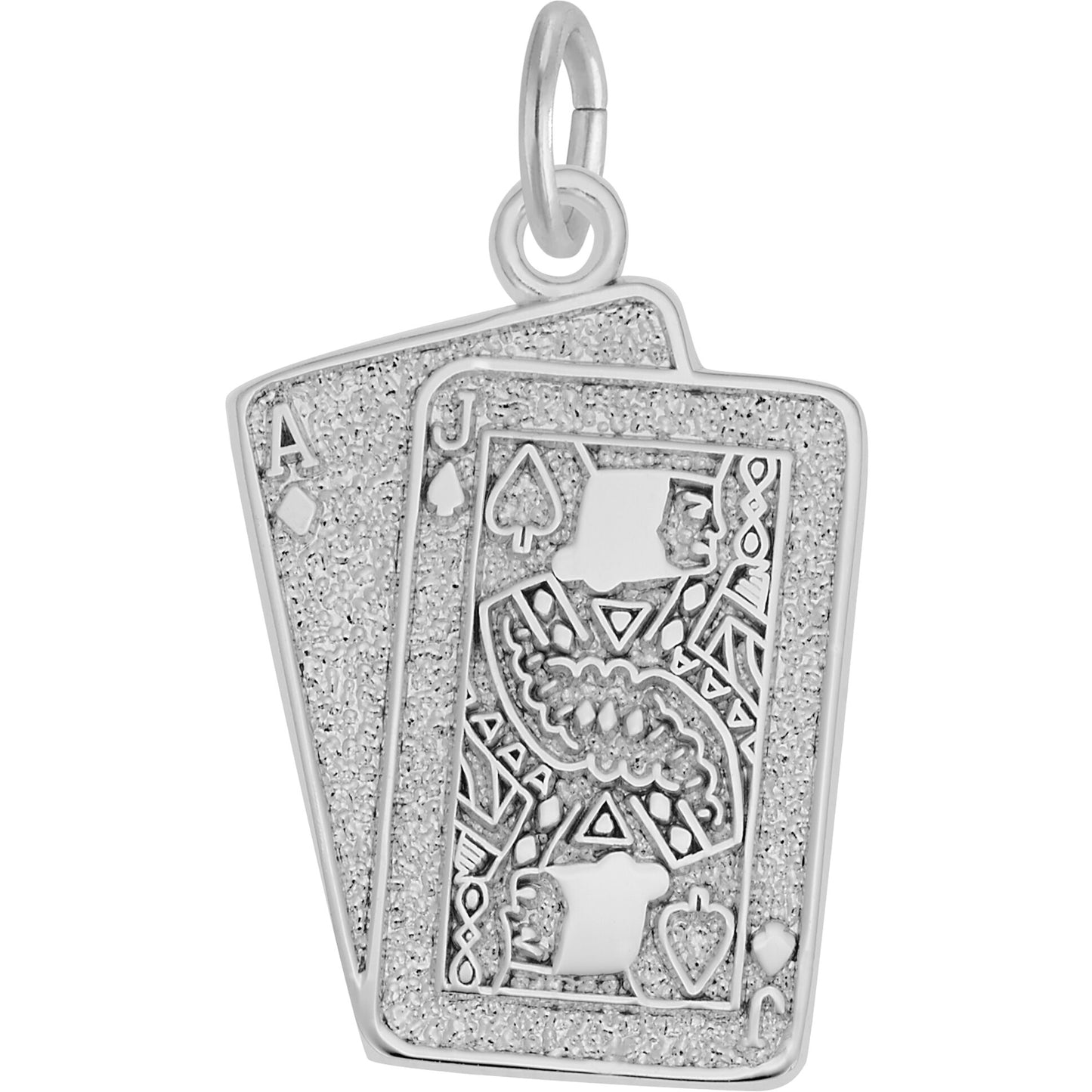 Black Jack Charm - Metal - Sterling Silver