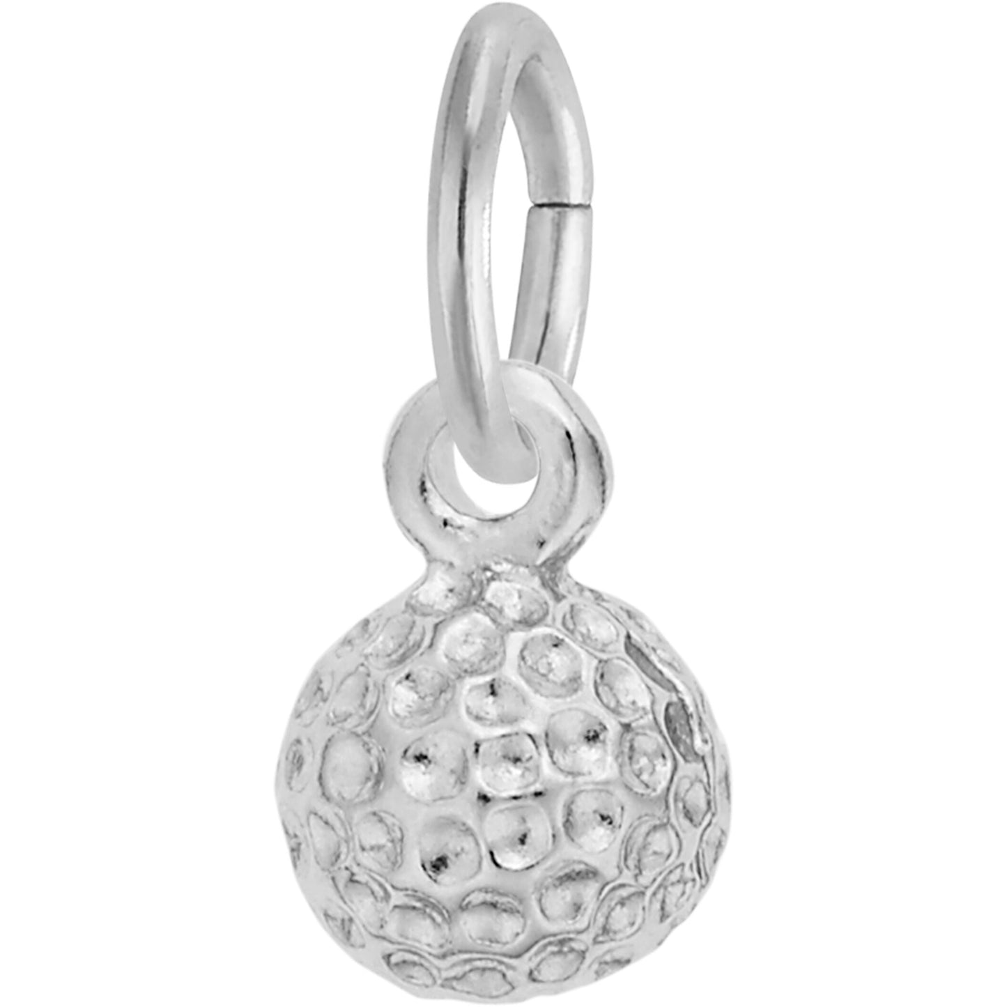 Detailed Golf Ball Charm - Metal - Sterling Silver