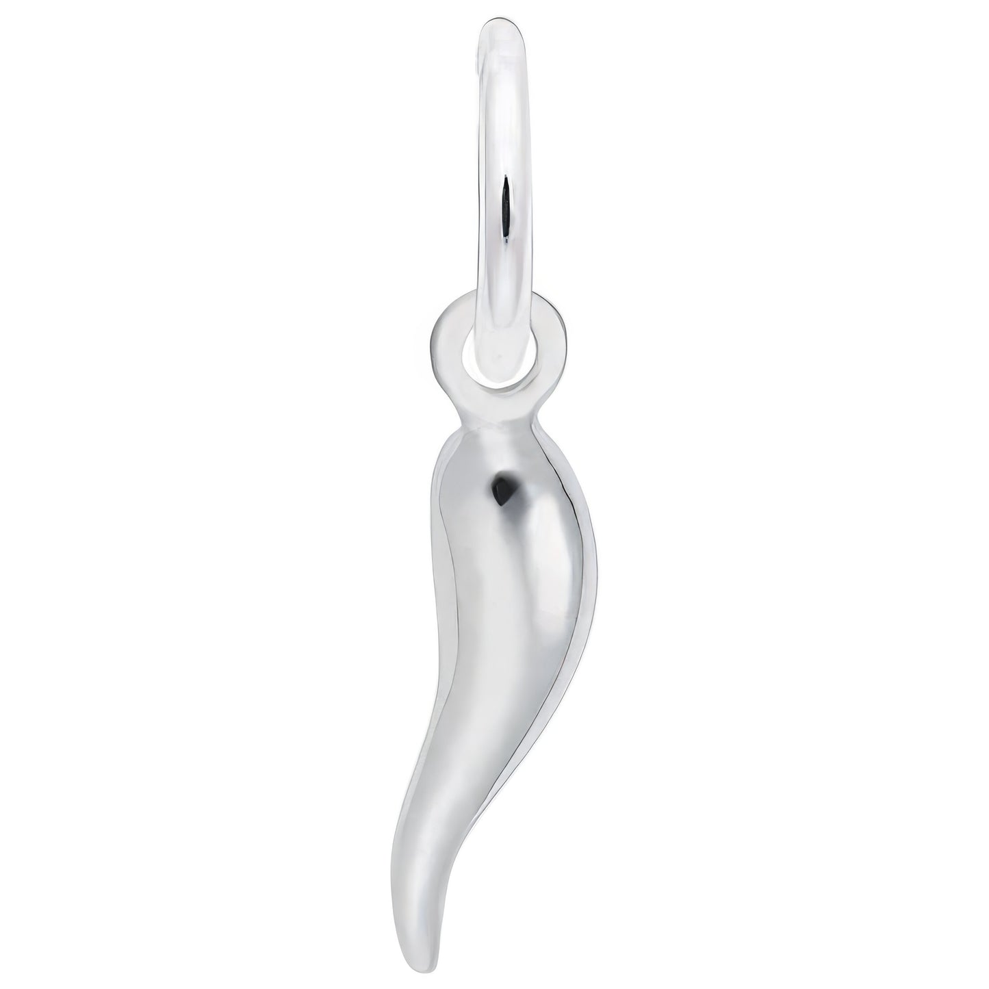 Sterling Silver Italian Horn Charm - 5mm x 14mm