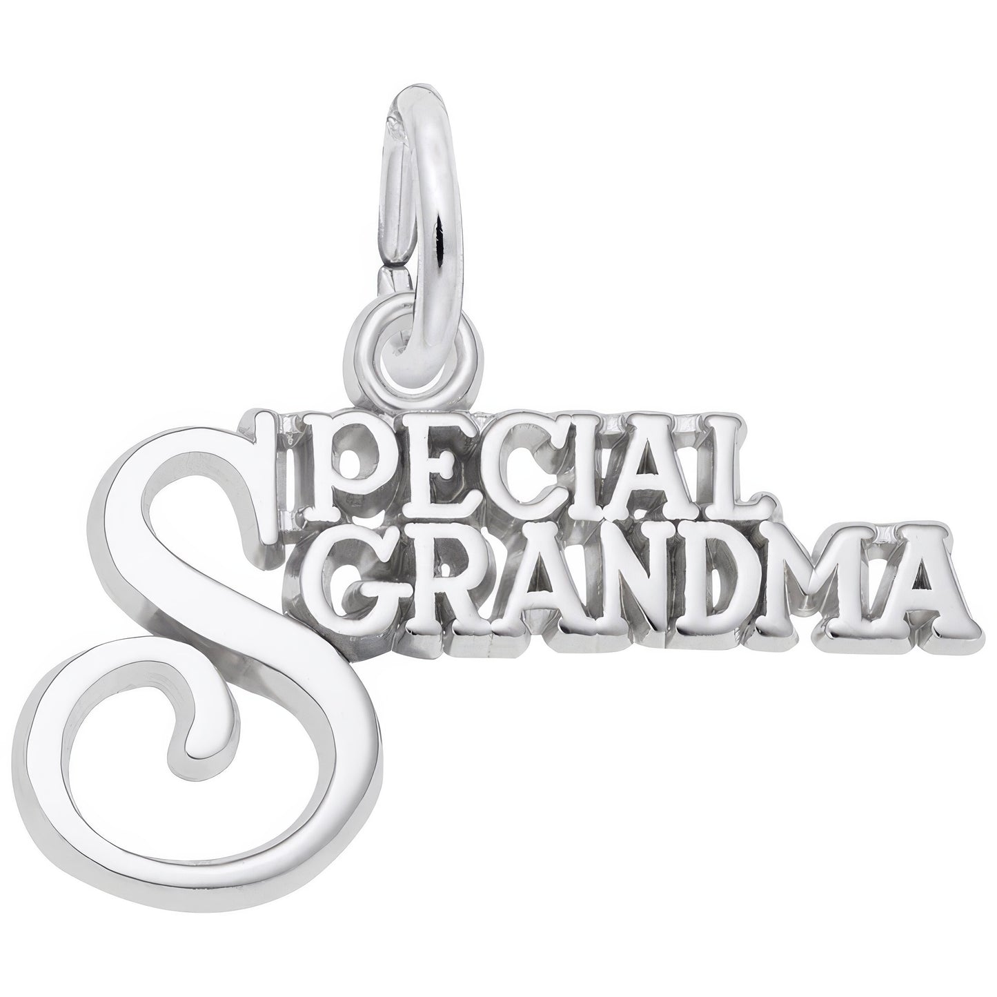 Sterling Silver Special Grandma Charm - 12mm x 23mm