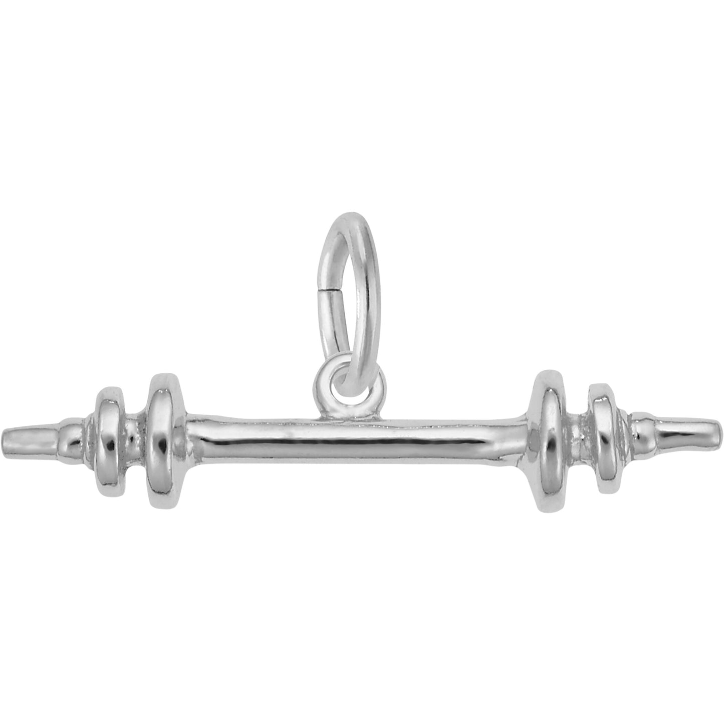 Weightlifting Barbell Charm - Metal - Sterling Silver