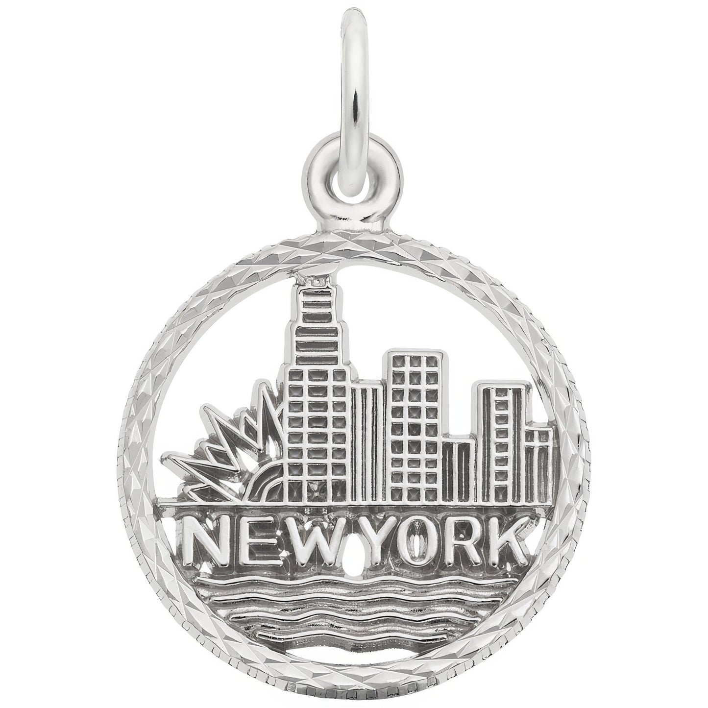Sterling Silver New York Skyline Charm - 16mm x 16mm
