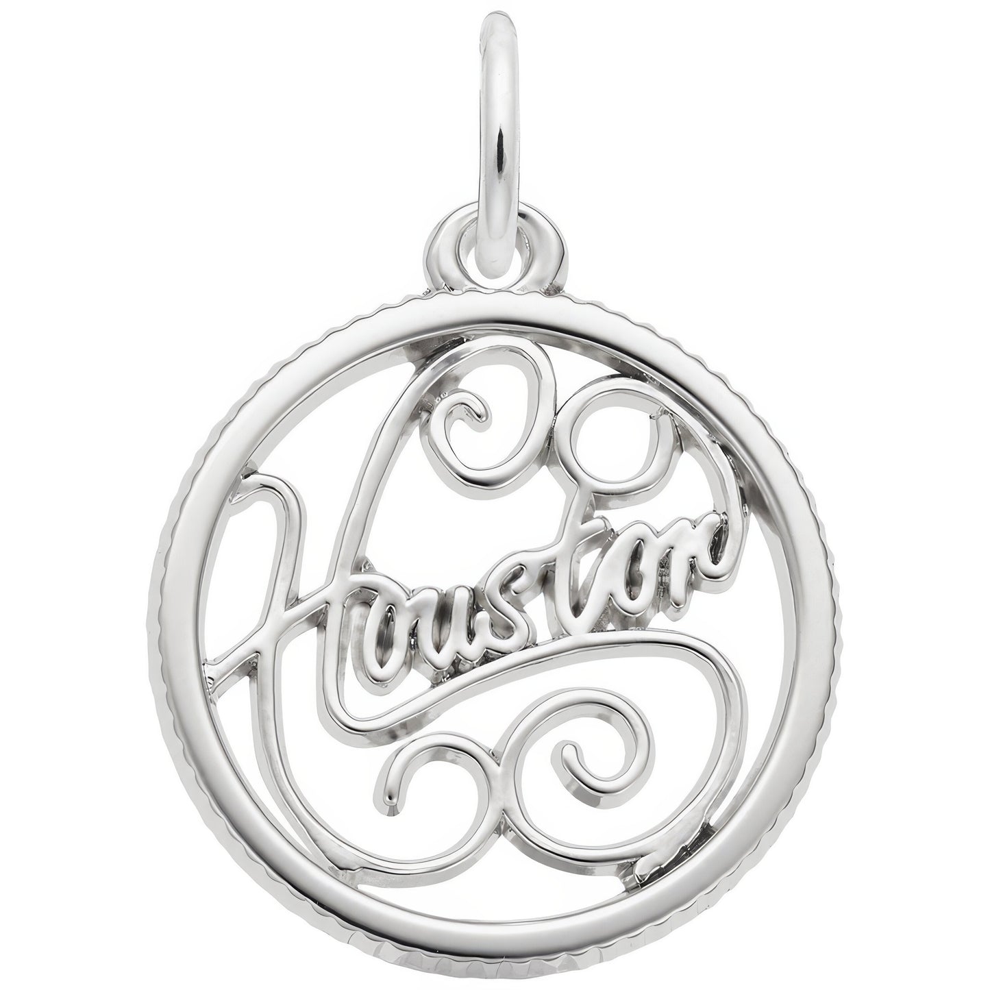 Houston Faceted Charm - Metal - Sterling Silver