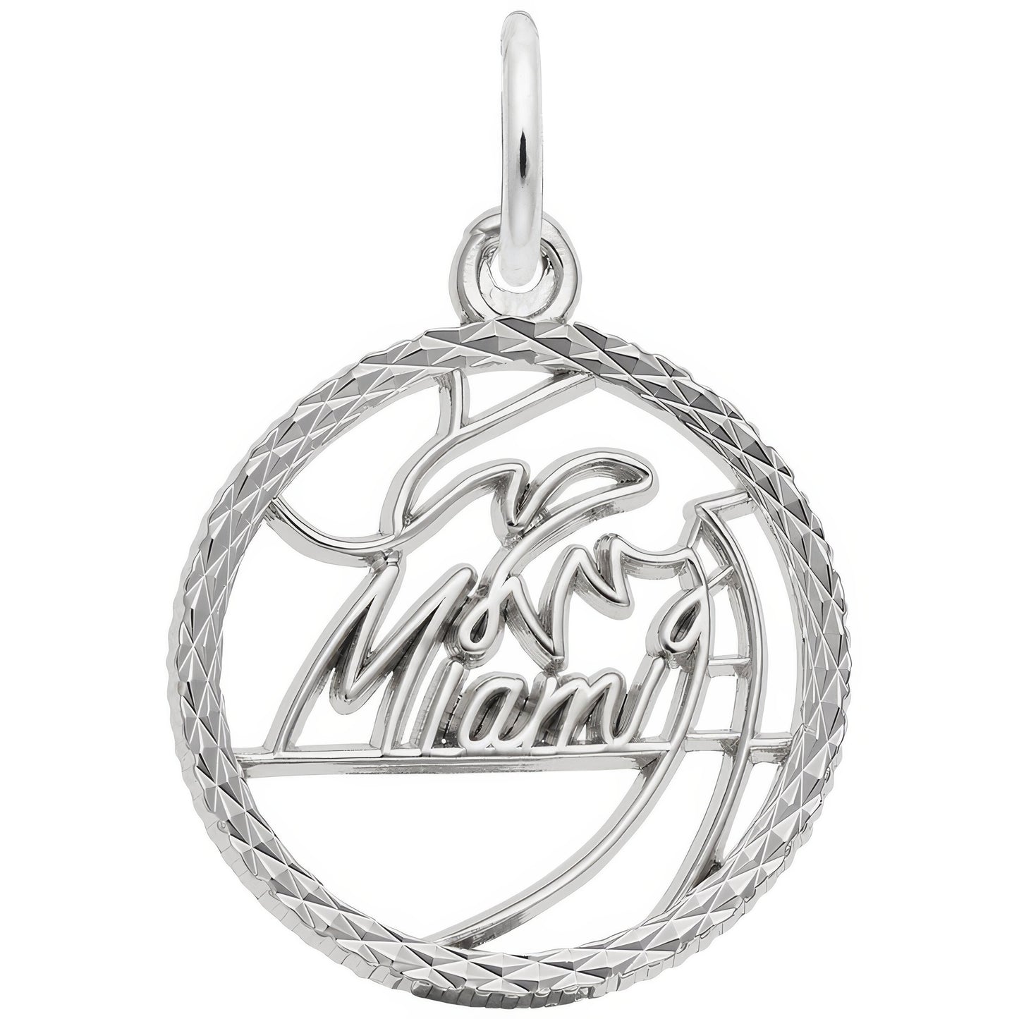 Miami Faceted Charm - Metal - Sterling Silver