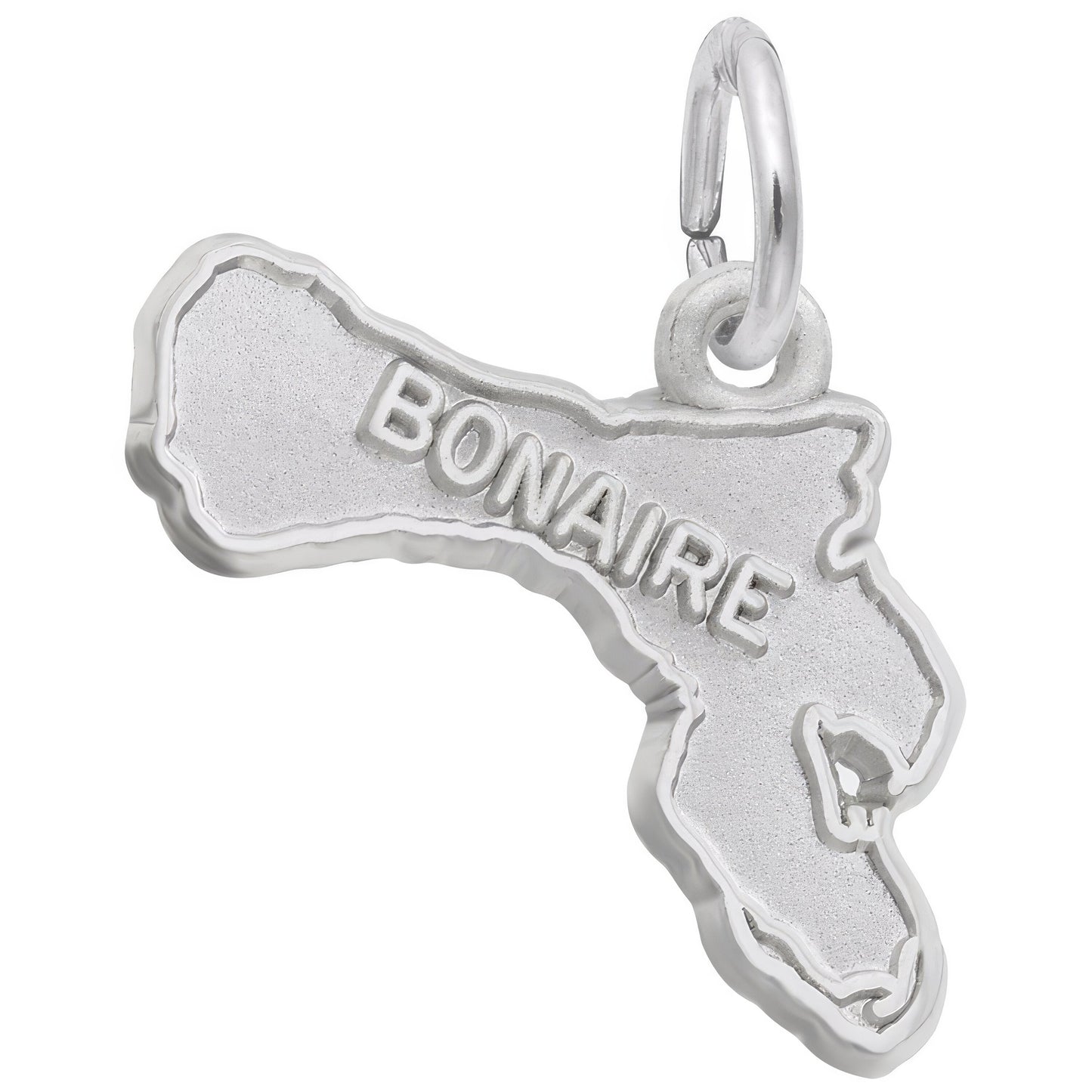 Bonaire Map Charm - Metal - Sterling Silver