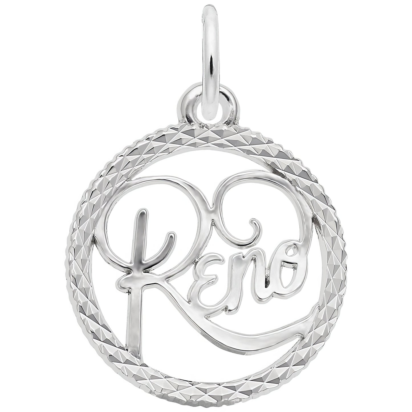 Reno Faceted Charm - Metal - Sterling Silver