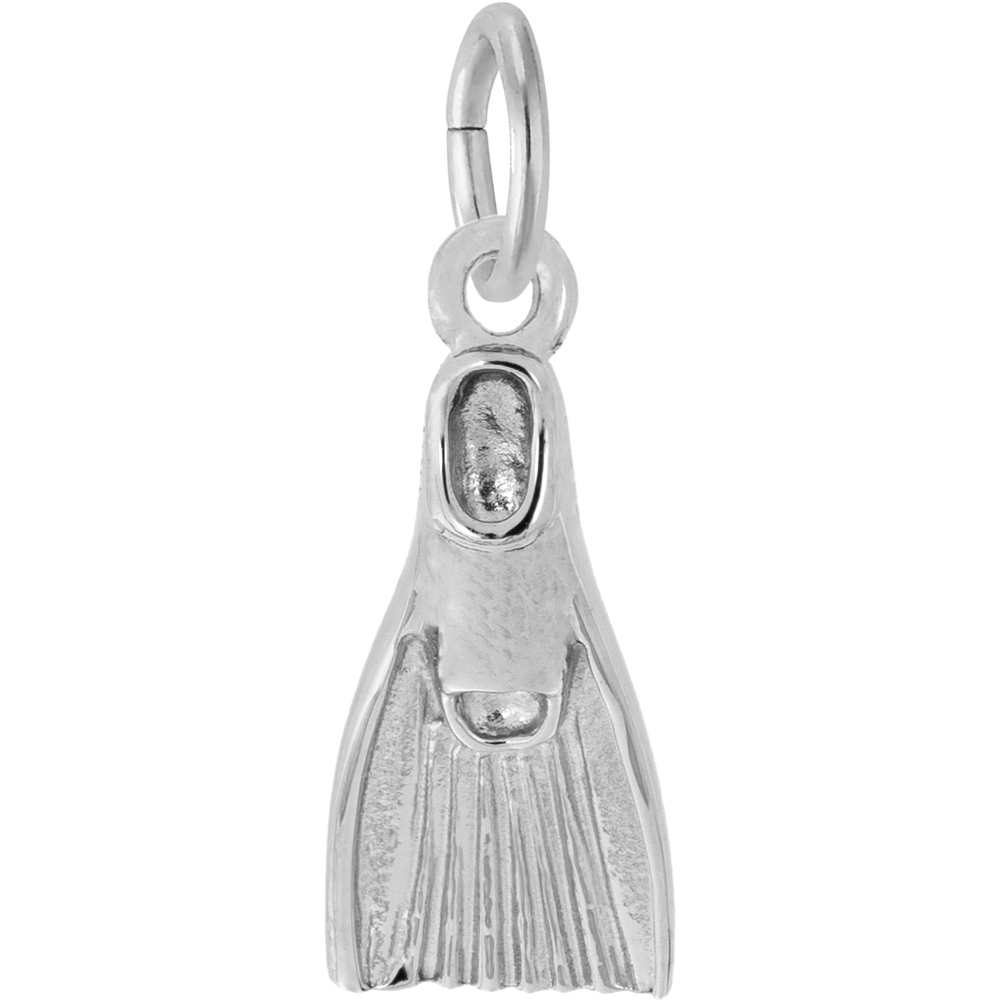 Swim Fin Charm, Sterling Silver