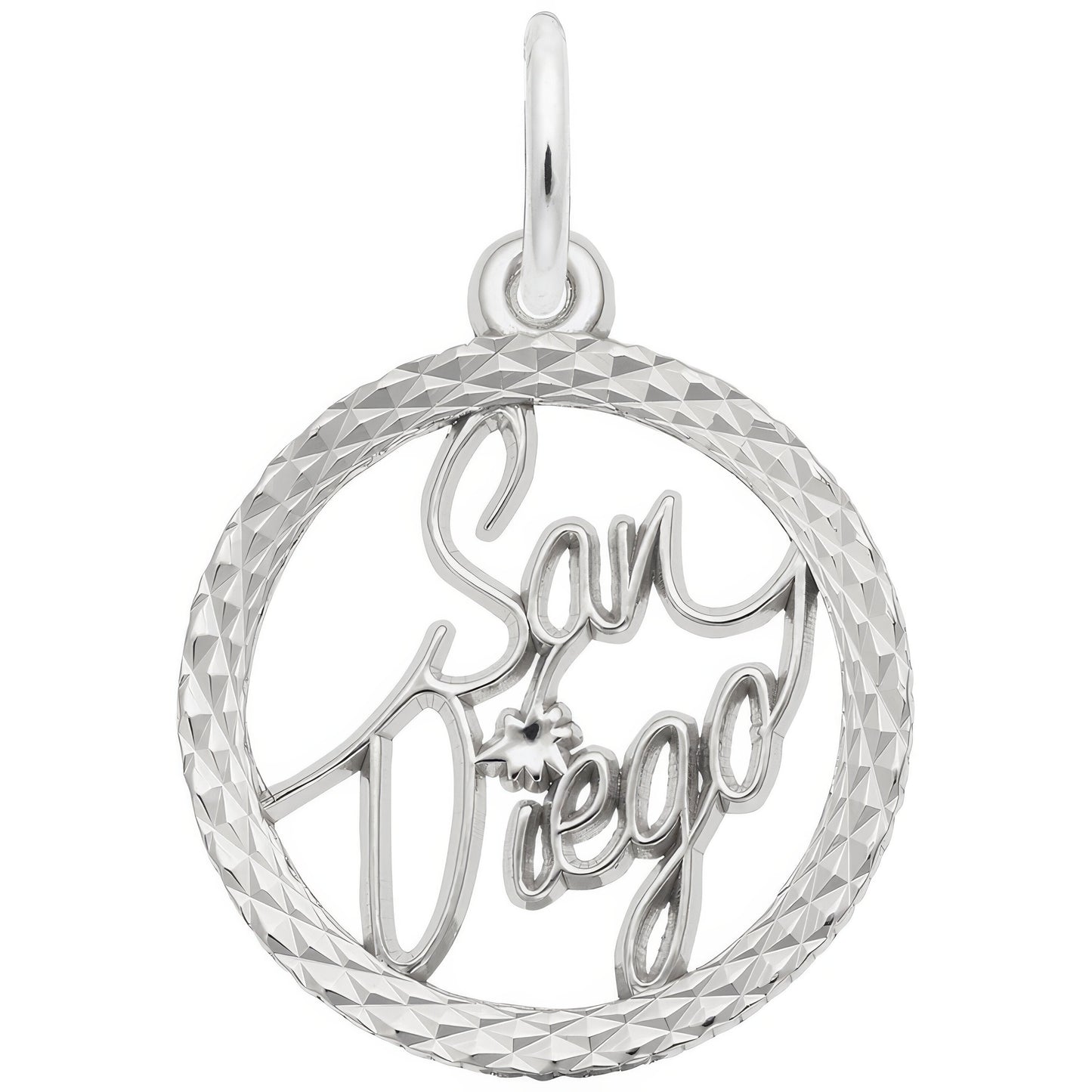 Sterling Silver San Diego Charm - 17mm x 17mm