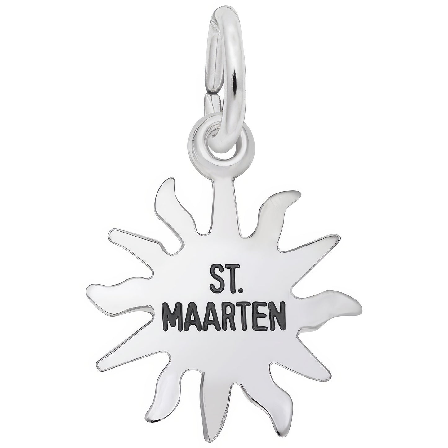 St. Maarten Sun Small Charm - Metal - Sterling Silver