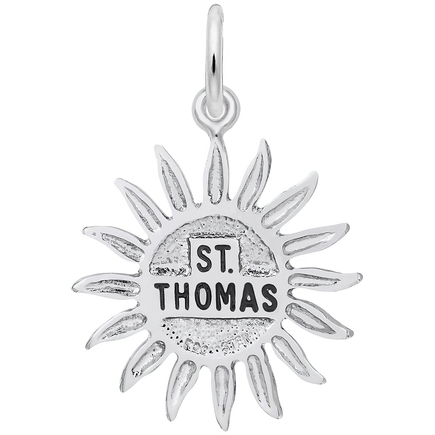 St. Thomas Sun Large Charm - Metal - Sterling Silver