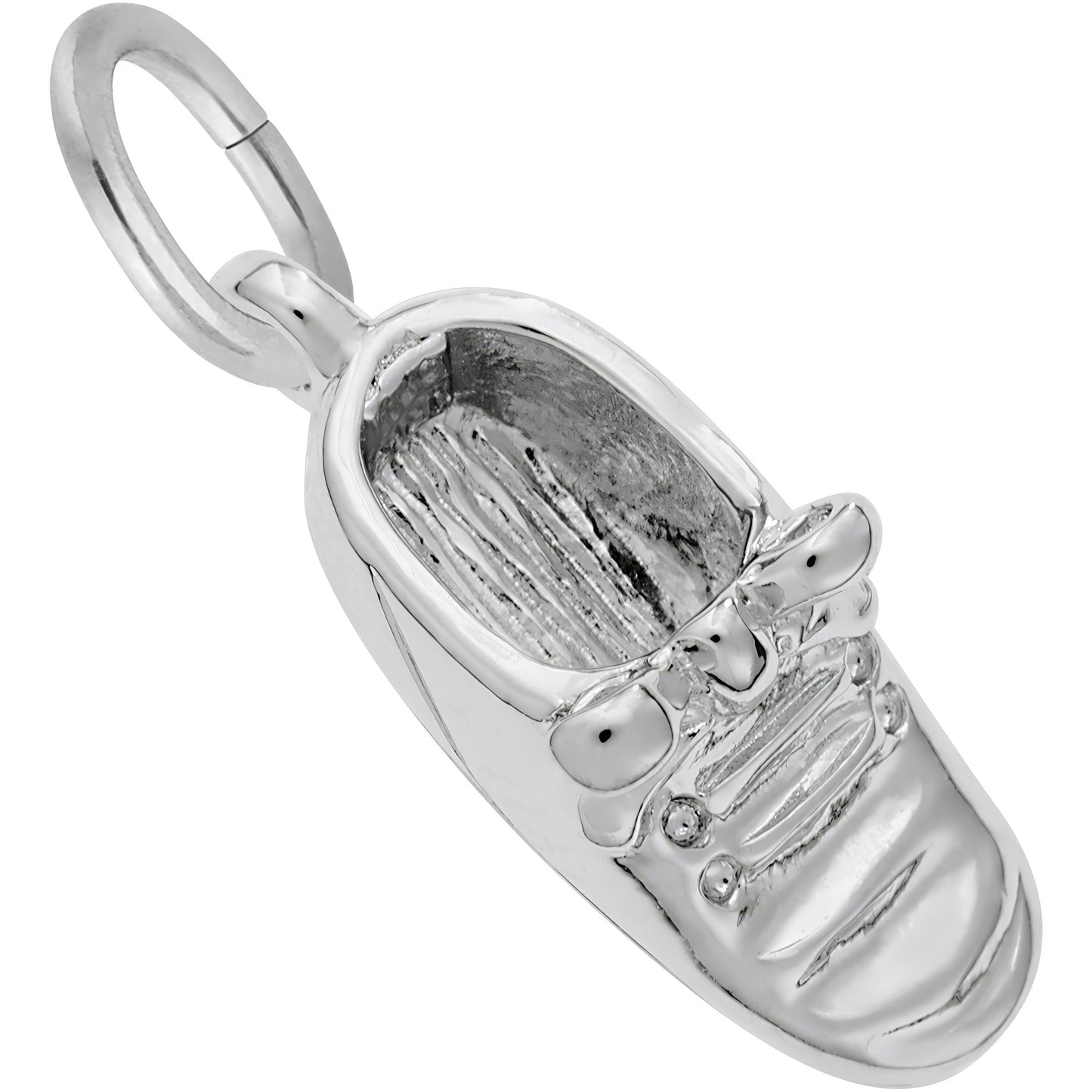 Baby Shoe w/Bow Charm - Metal - Sterling Silver