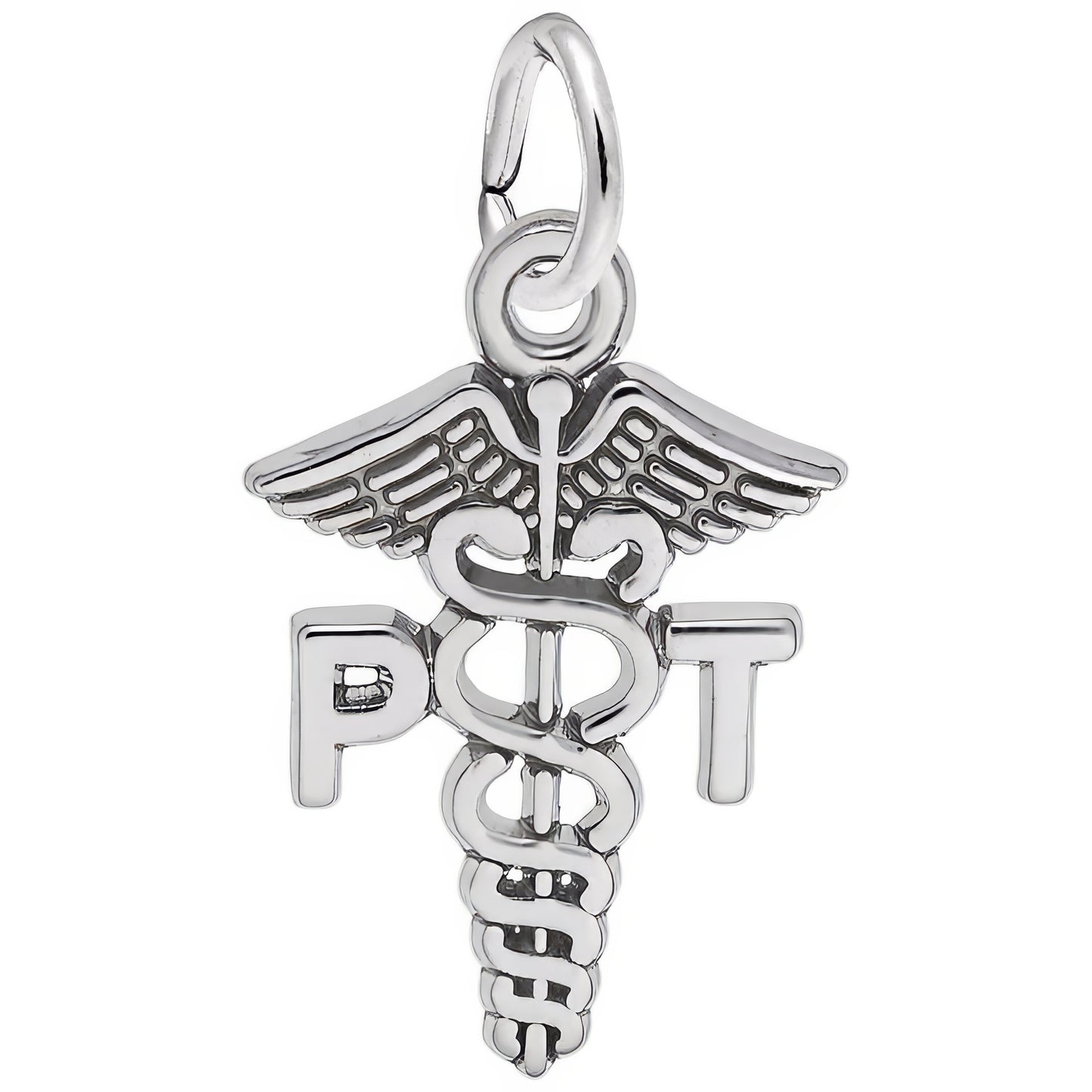 Physical Therapist Caduceus Charm - Metal - Sterling Silver