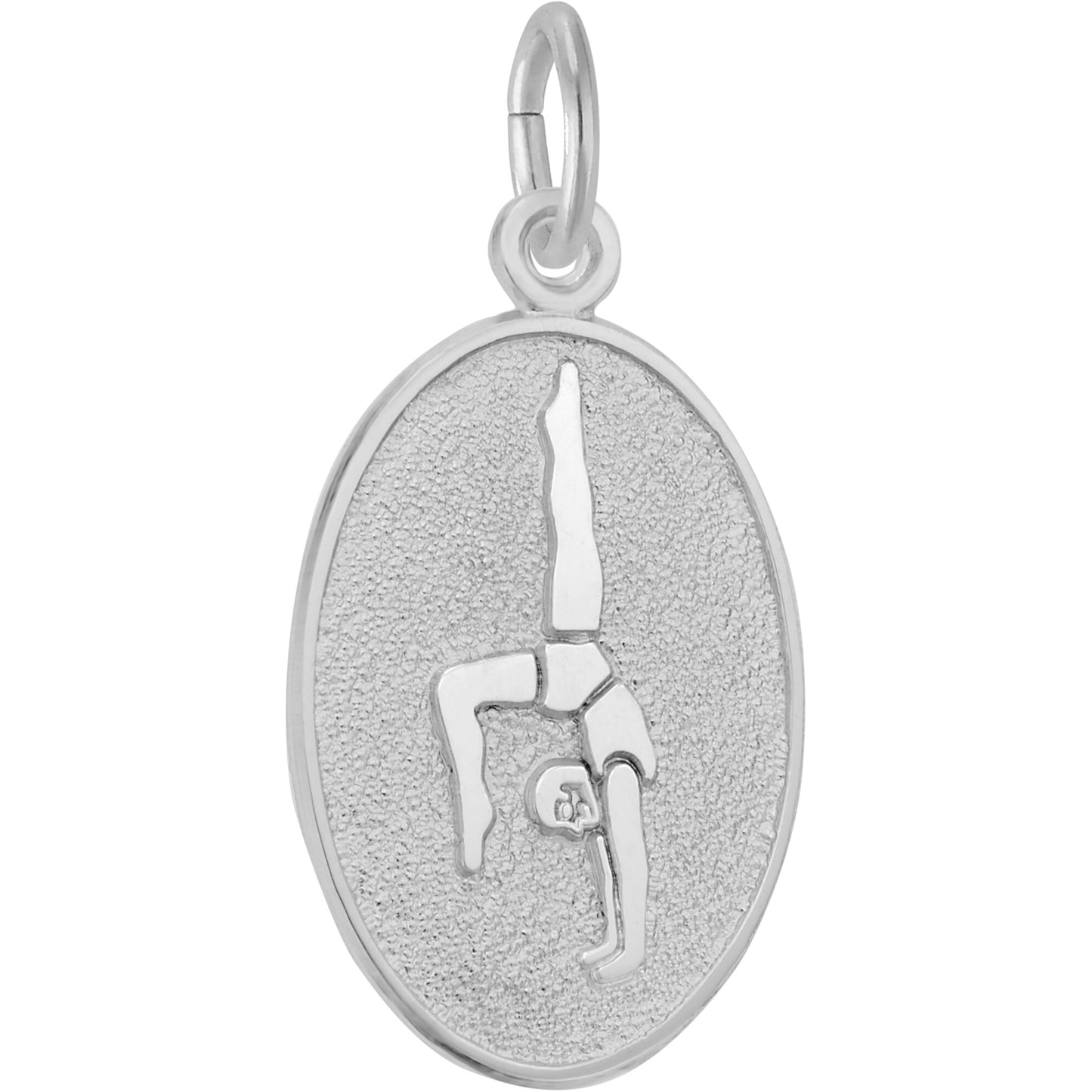 Gymnast Oval Charm - Metal - Sterling Silver