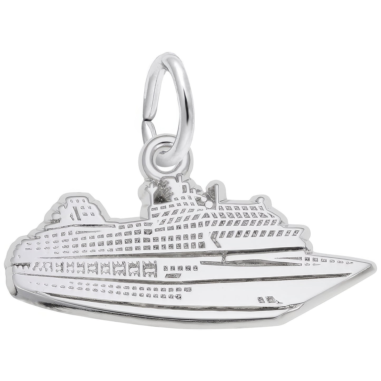 Sterling Silver Cruise Ship Charm - 11mm x 24mm