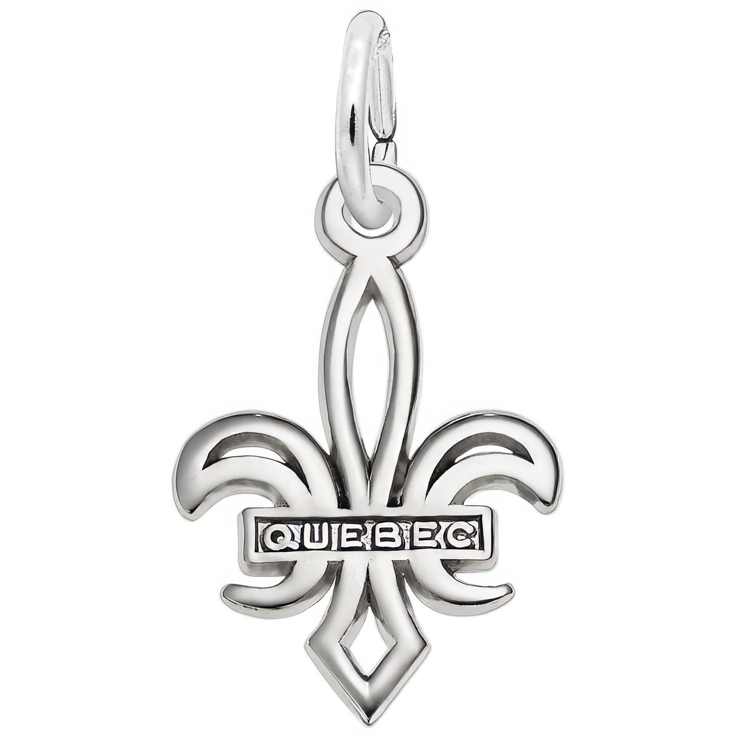 Small Quebec Fleur De Lis Charm - Metal - Sterling Silver