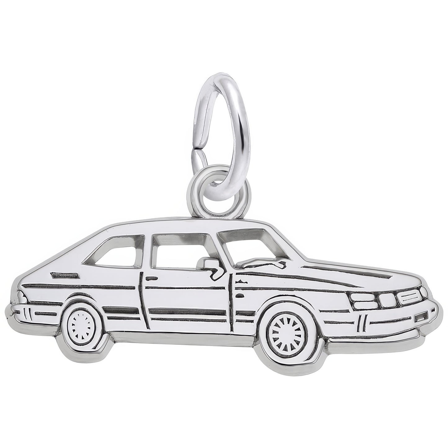 Flat Classic Luxury Car Charm - Metal - Sterling Silver