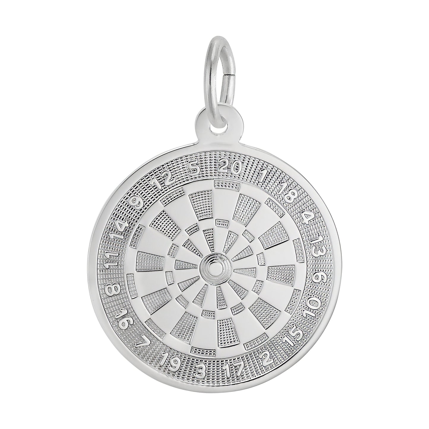 Dart Board Charm - Metal - Sterling Silver
