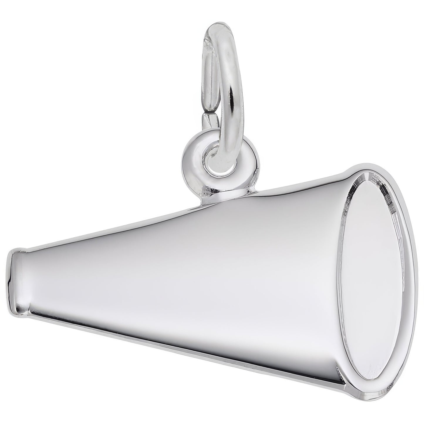 Flat Megaphone Charm - Metal - Sterling Silver