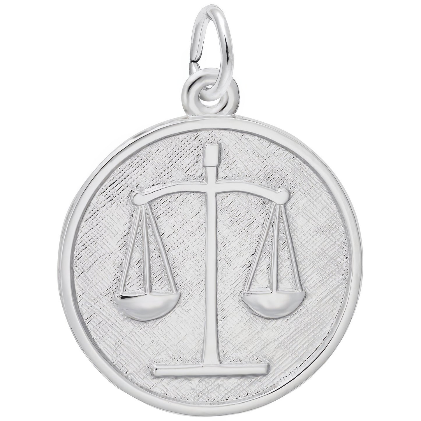 Round Scales of Justice Charm - Metal - Sterling Silver