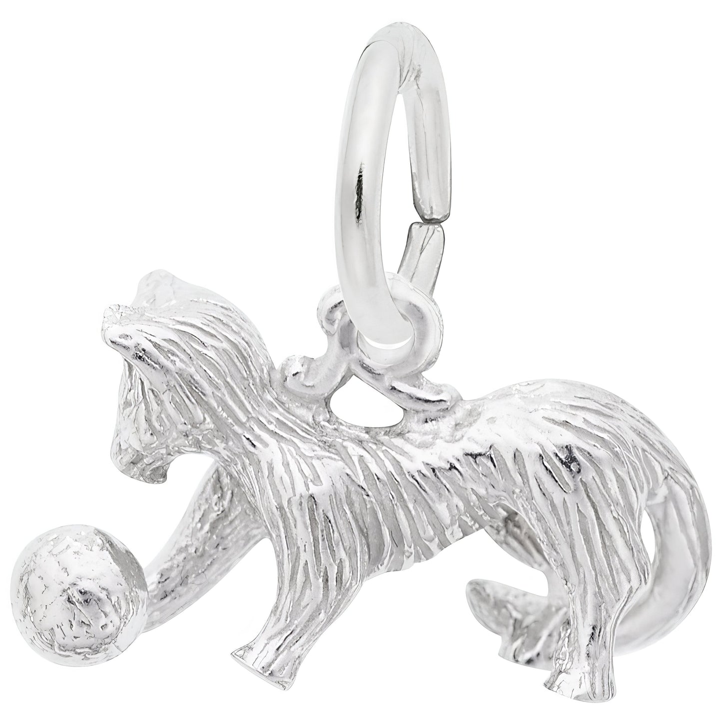 Playful Cat Charm - Metal - Sterling Silver