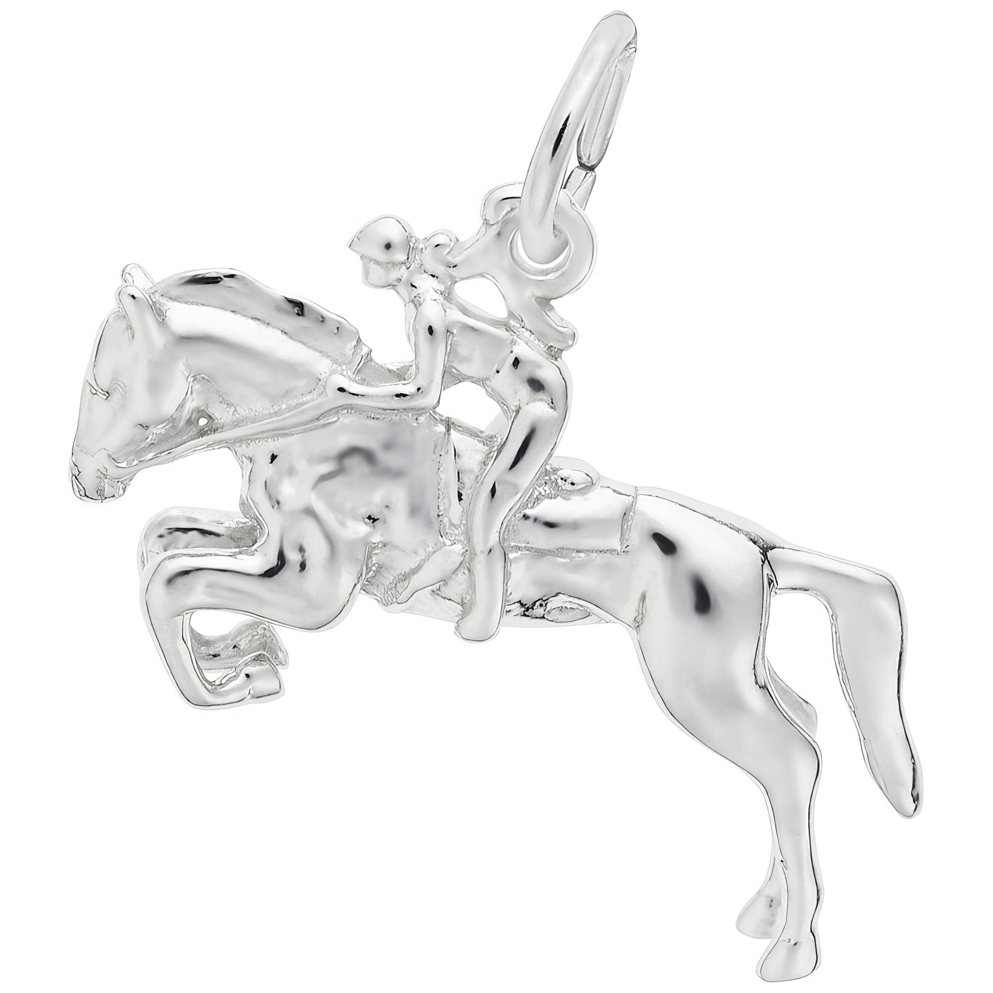 Sterling Silver Horse And Rider Charm - 13mm x 22mm