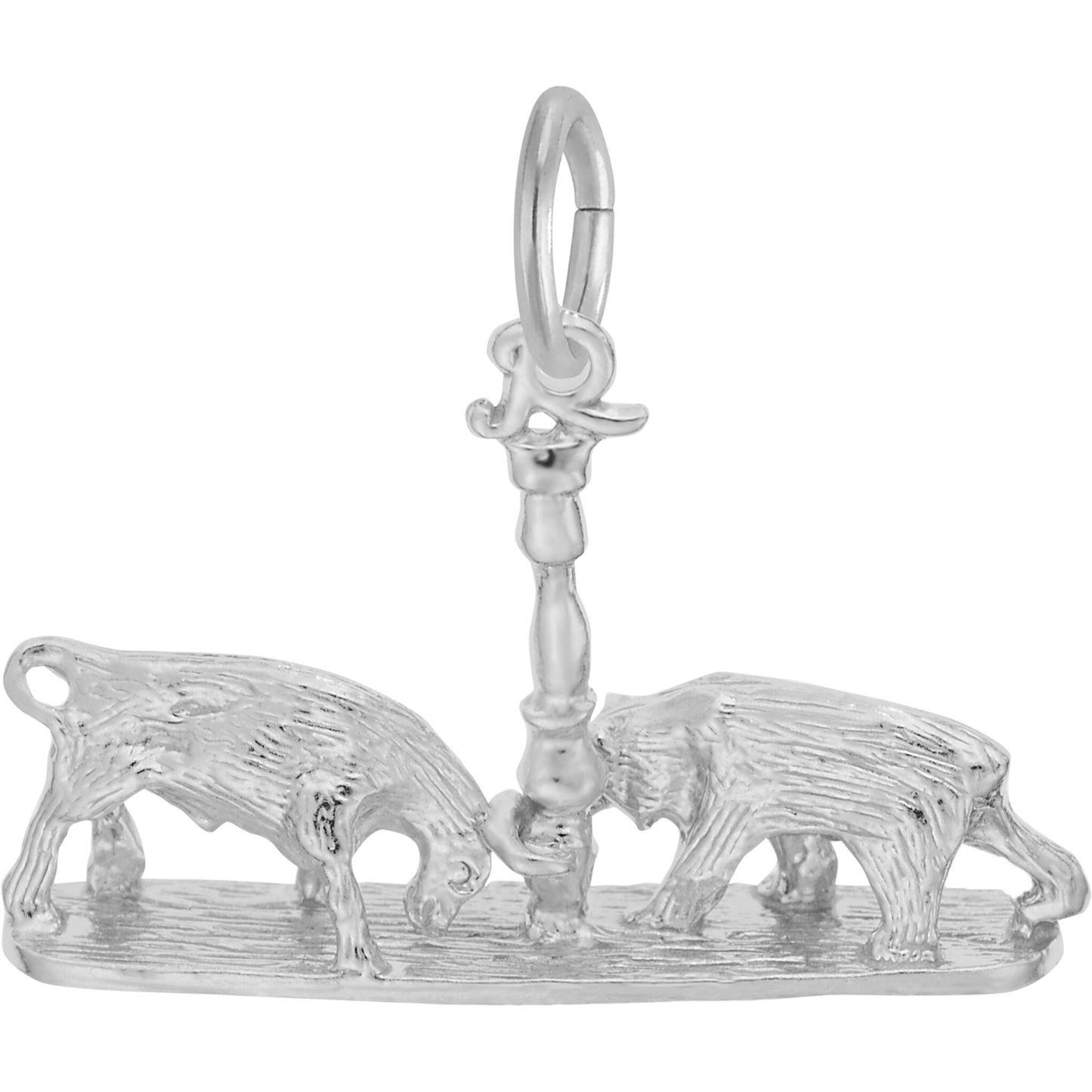 Bull & Bear Charm - Metal - Sterling Silver