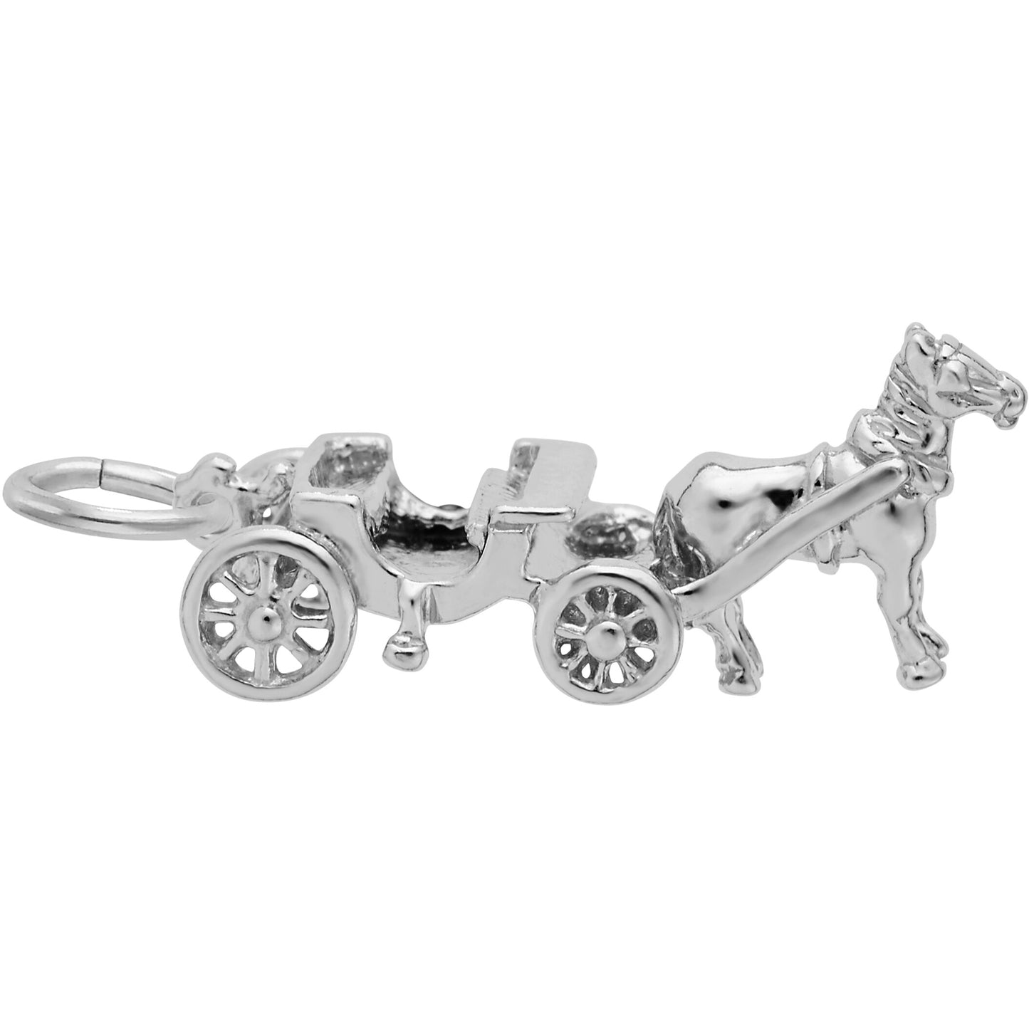 Horse Drawn Carriage Charm - Metal - Sterling Silver