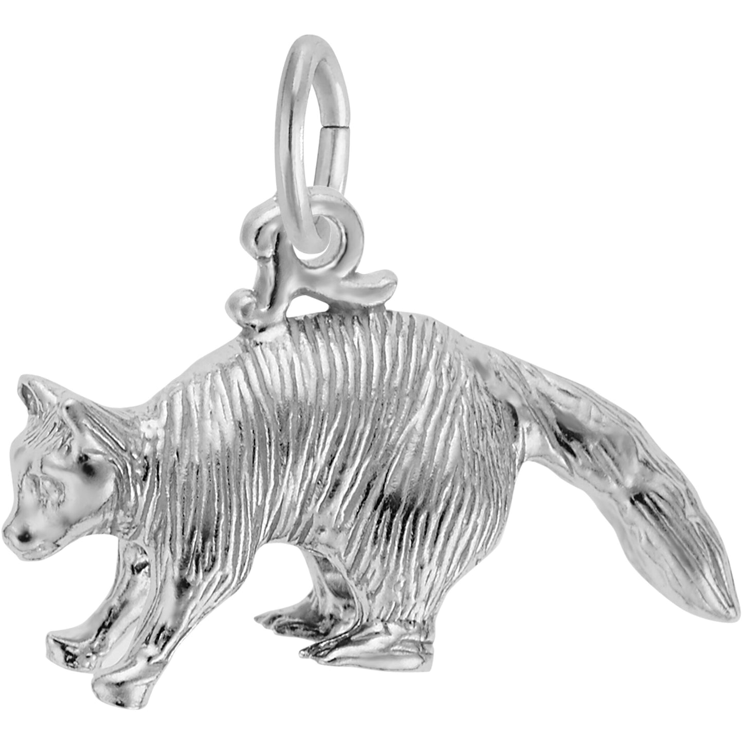 Raccoon Charm - Metal - Sterling Silver