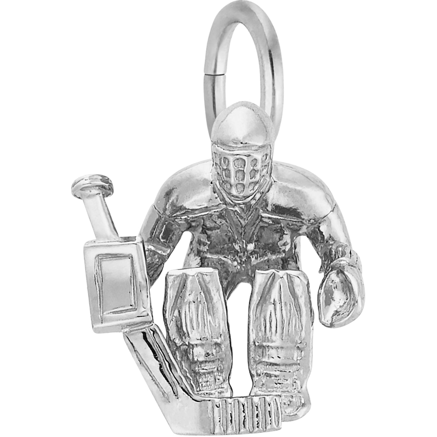 Hockey Goalie Charm - Metal - Sterling Silver