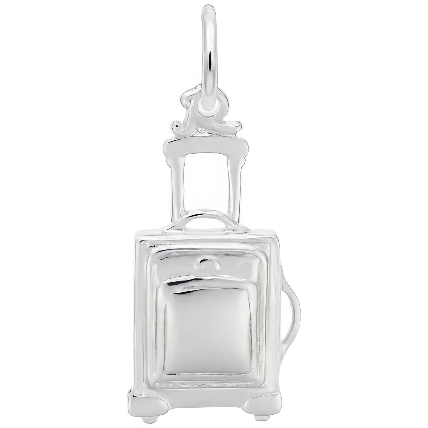 Rolling Suitcase Charm - Metal - Sterling Silver