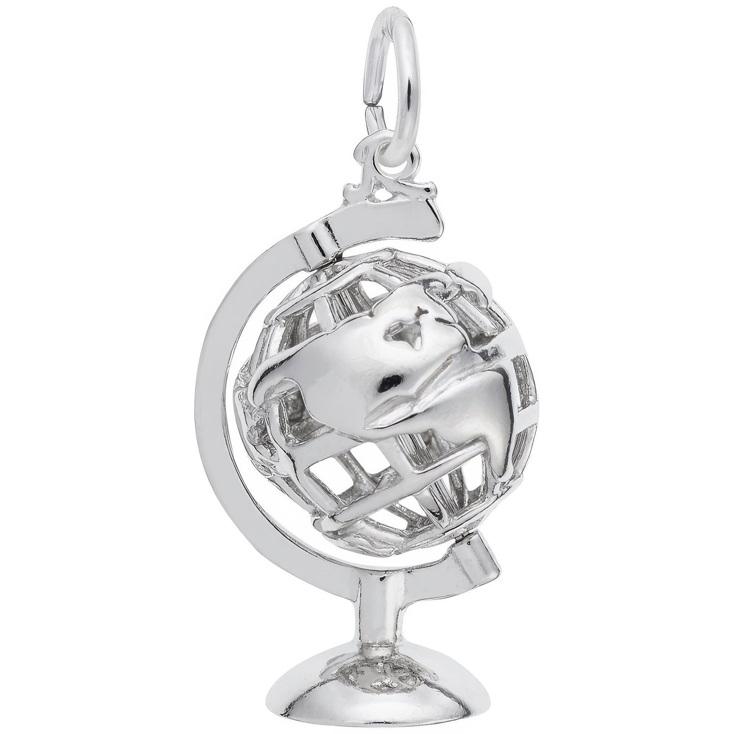 Sterling Silver Base Globe Charm