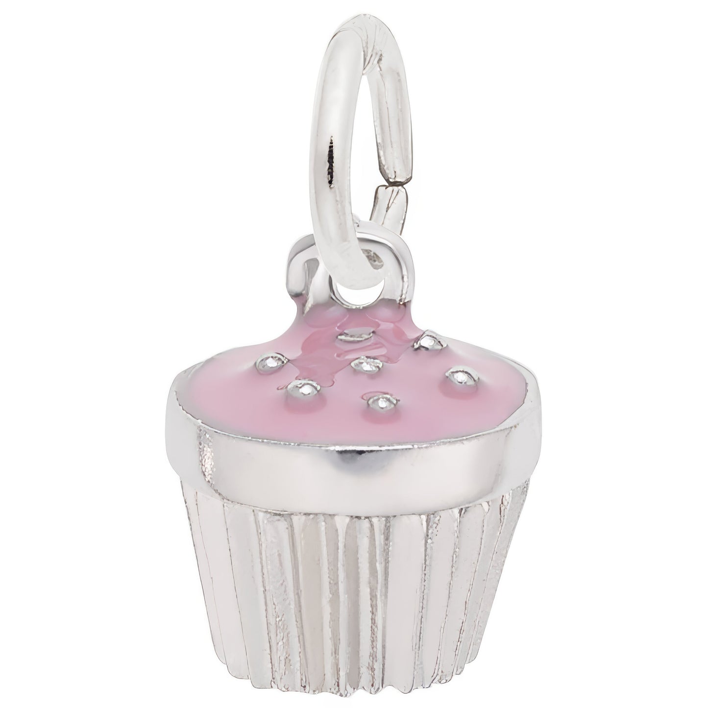 Sterling Silver Cupcake Pink Charm