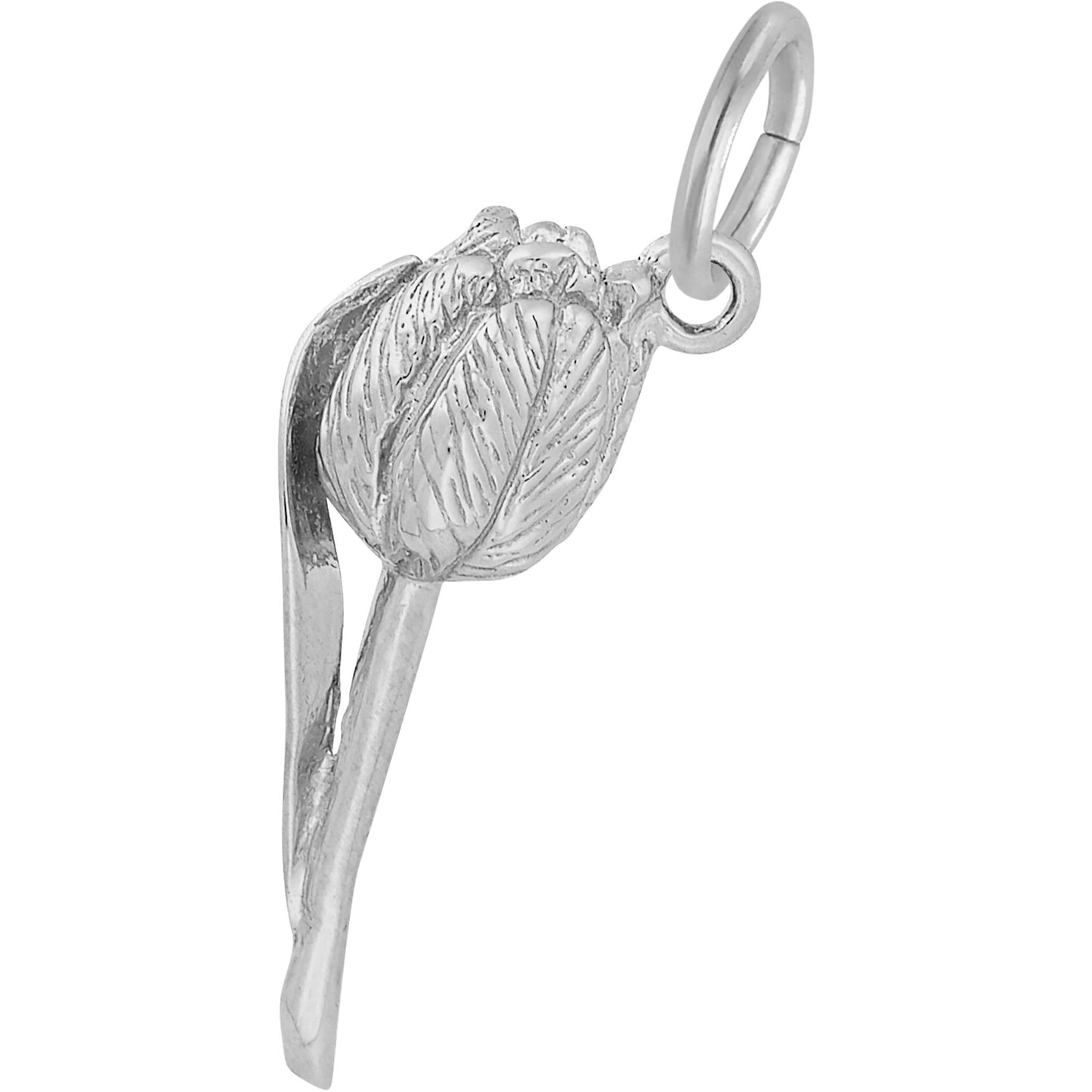 Tulip Flower Charm - Metal - Sterling Silver