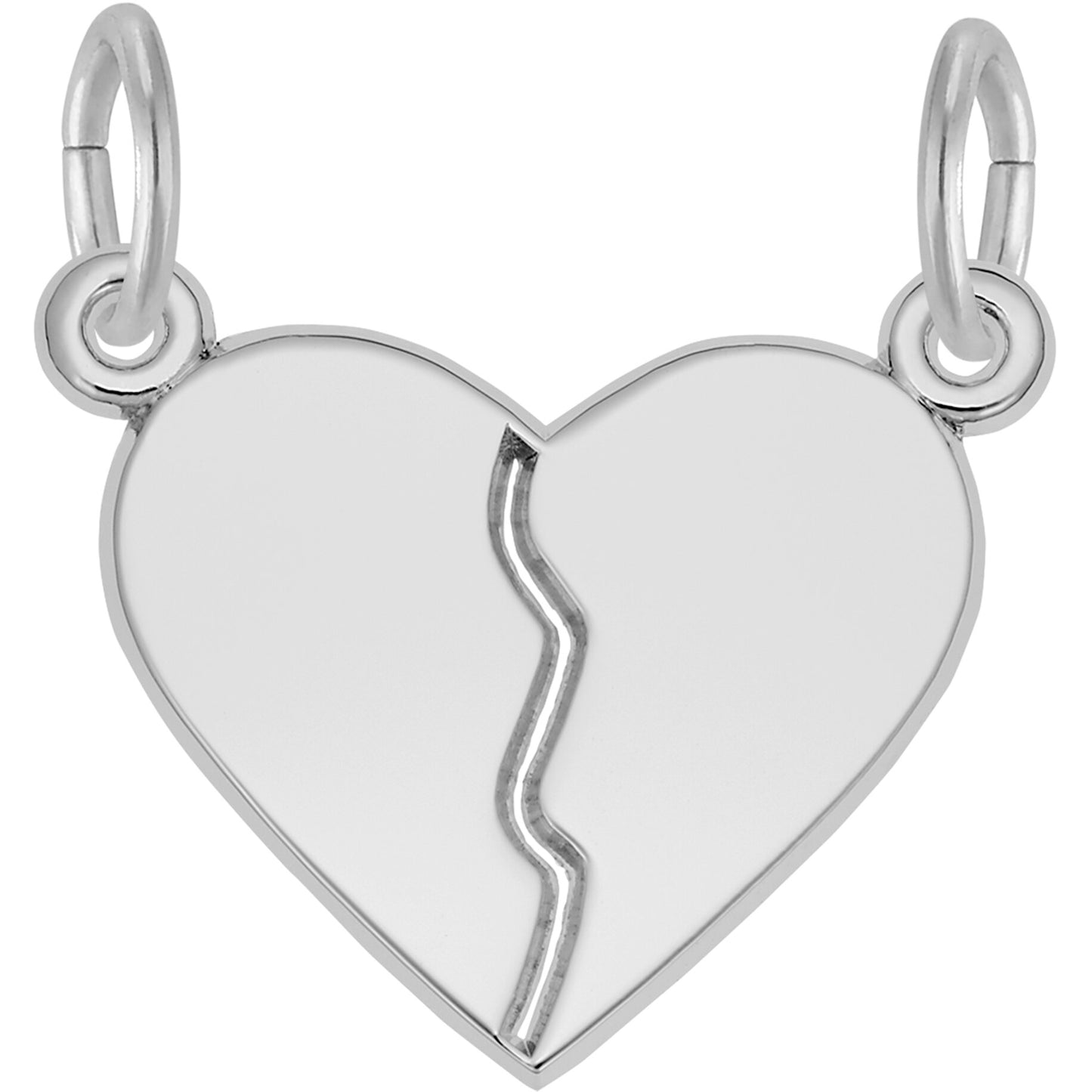 Break Apart Heart Charm - Metal - Sterling Silver