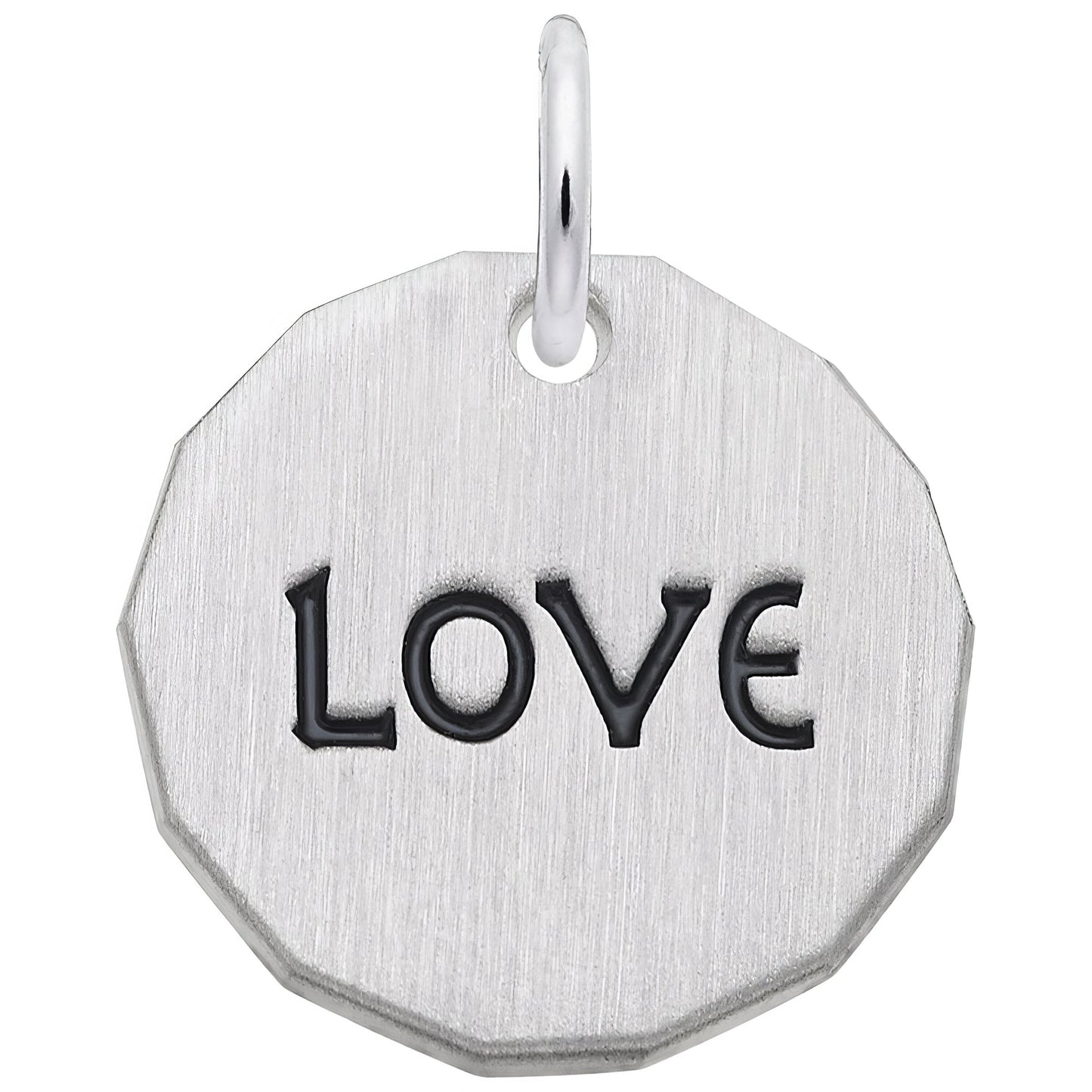 Gold Plated Love Charm Tag Charm - 16mm x 16mm
