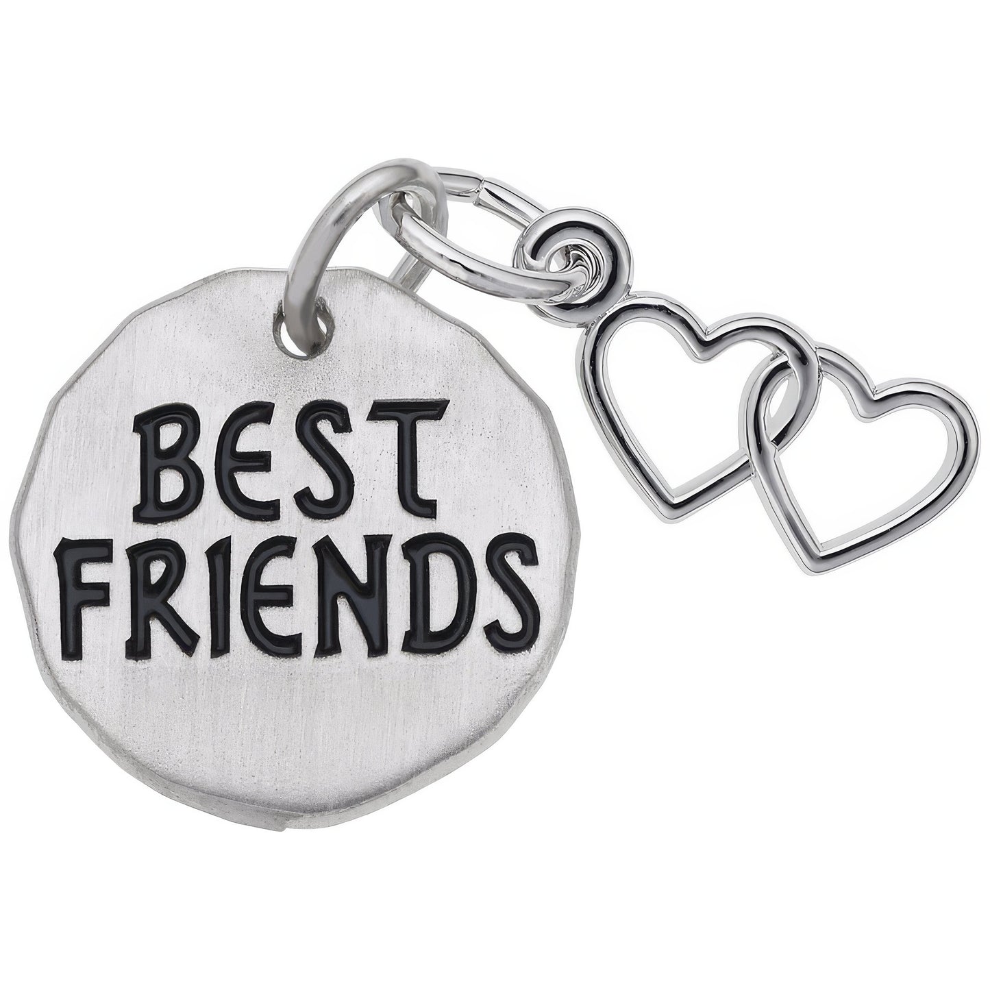 Best Friends Tag w/Heart Charm - Metal - Sterling Silver