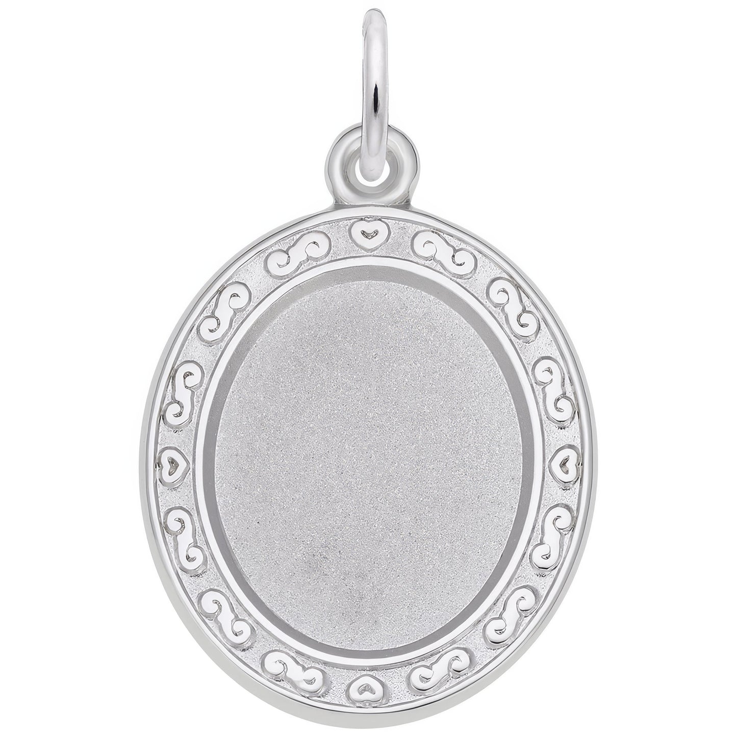 Sterling Silver Photoart - Oval Scroll Charm - 21mm x 19mm