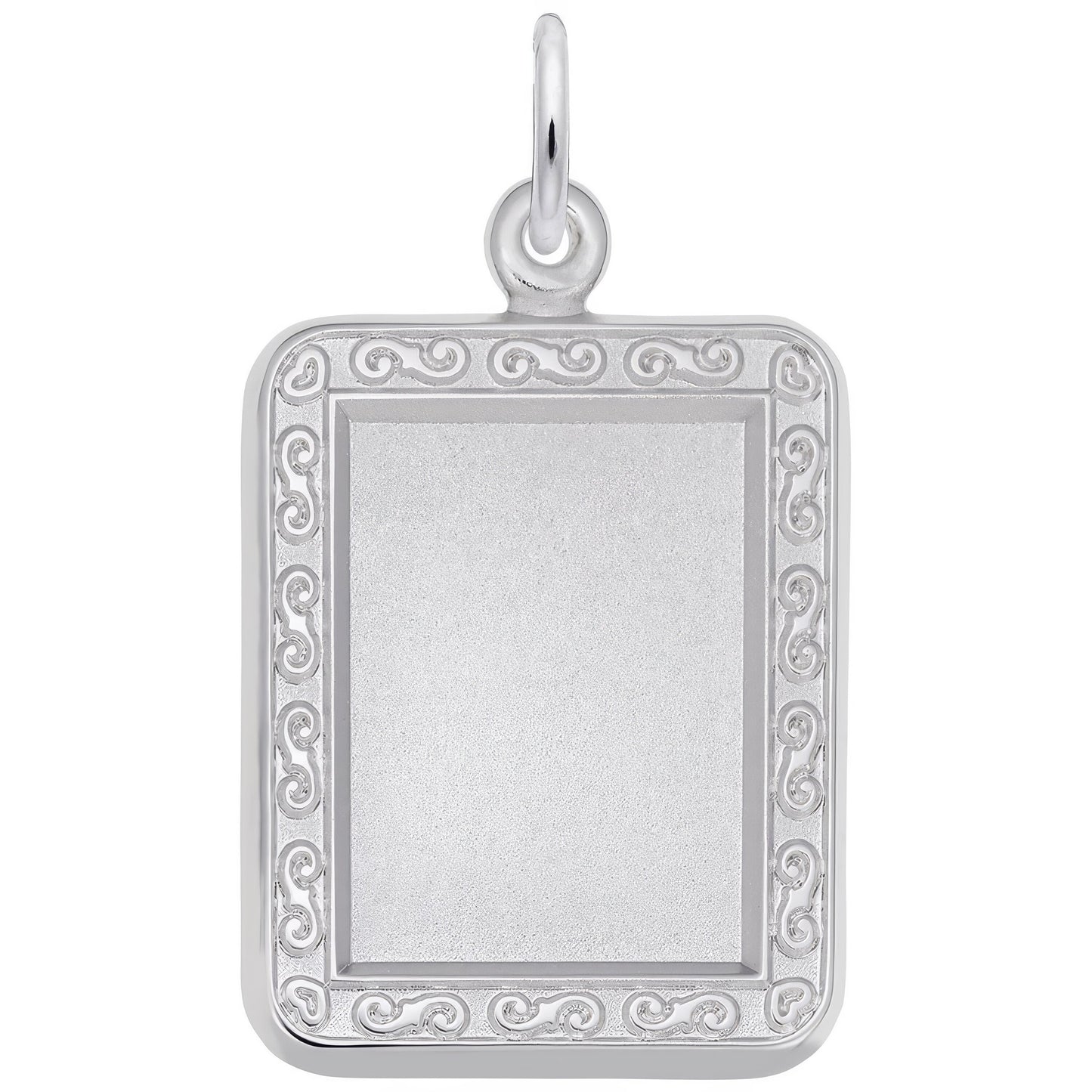 Sterling Silver Photoart - Rect. Scroll Charm - 22mm x 17mm